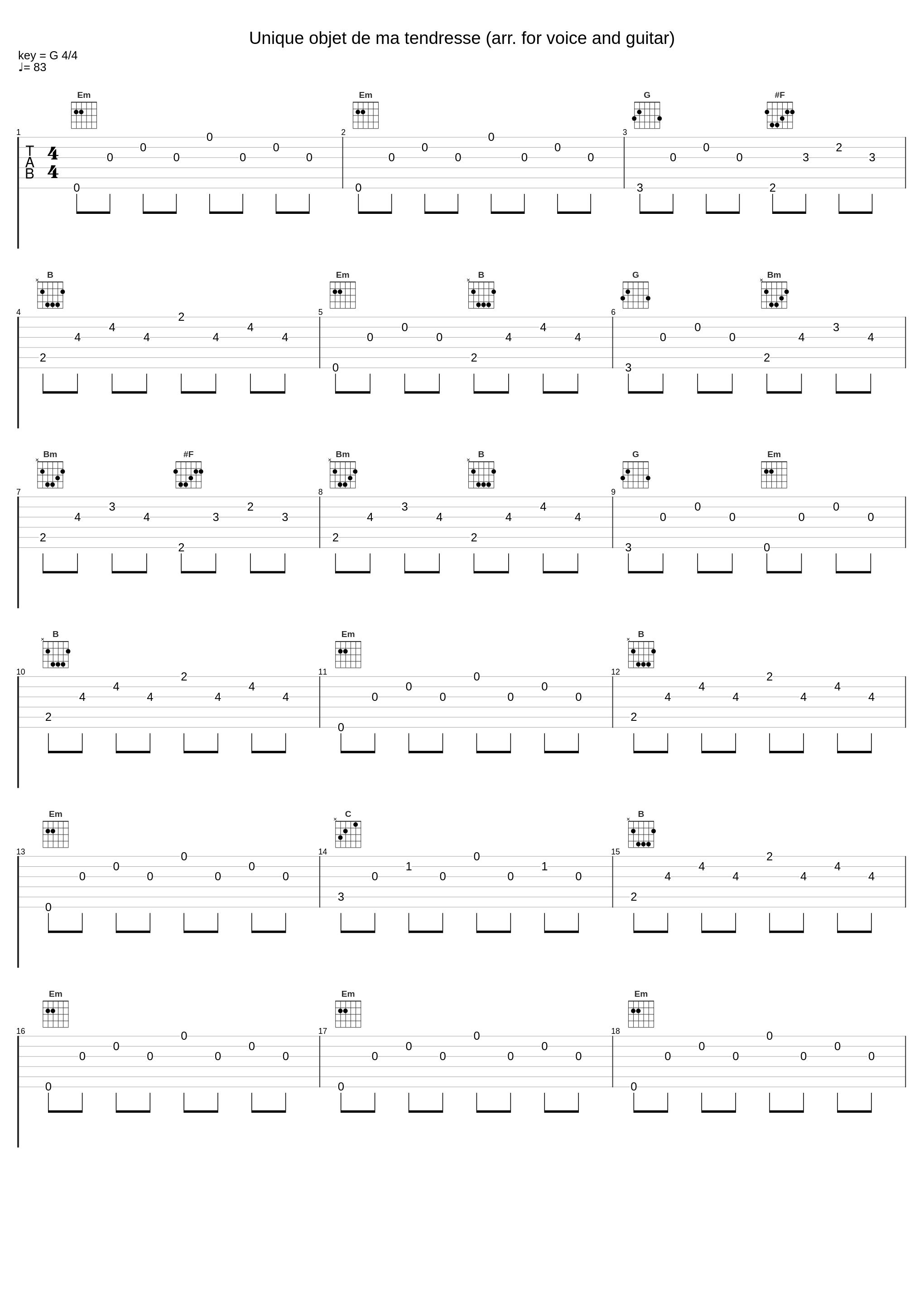 Unique objet de ma tendresse (arr. for voice and guitar)_Duo Arcadie_1