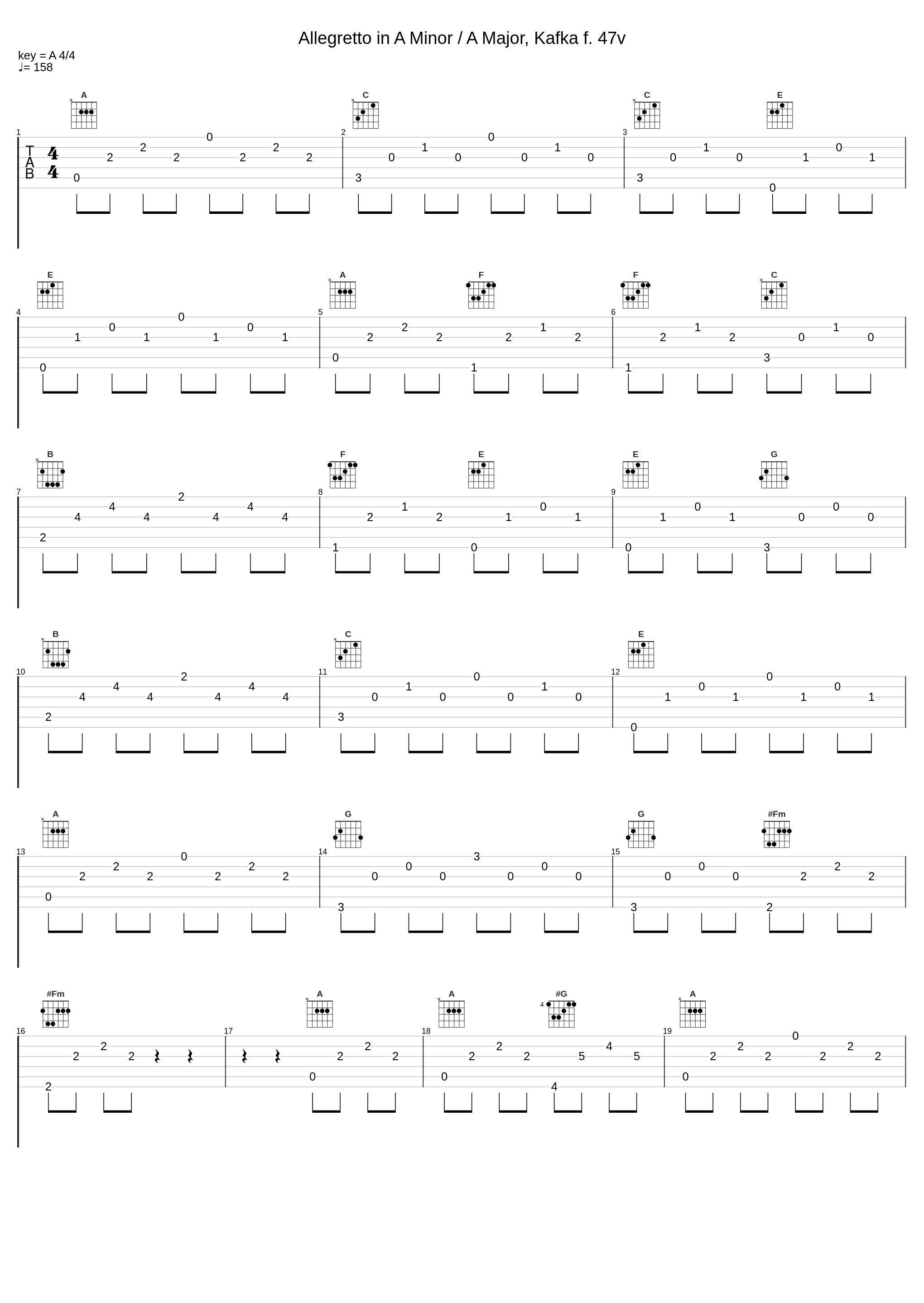 Allegretto in A Minor / A Major, Kafka f. 47v_Tobias Koch_1