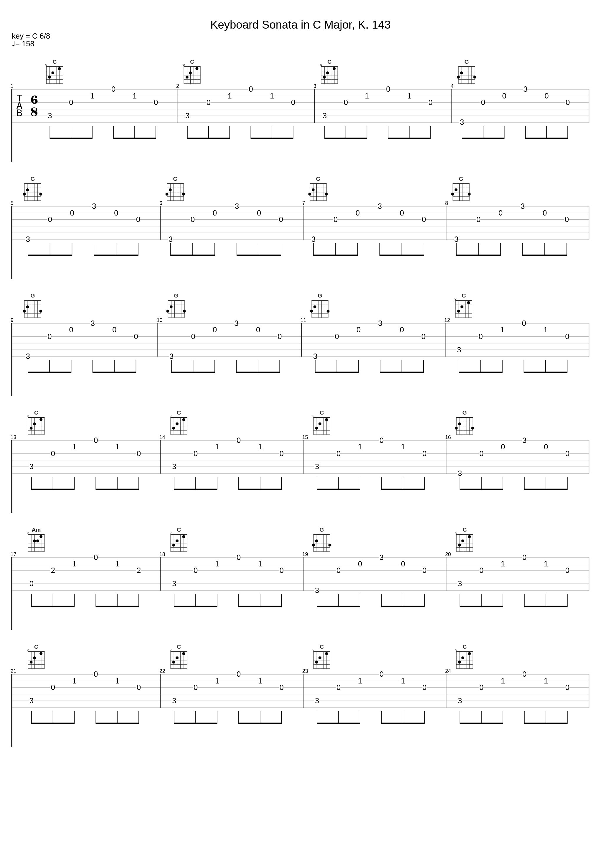 Keyboard Sonata in C Major, K. 143_Carlo Grante_1