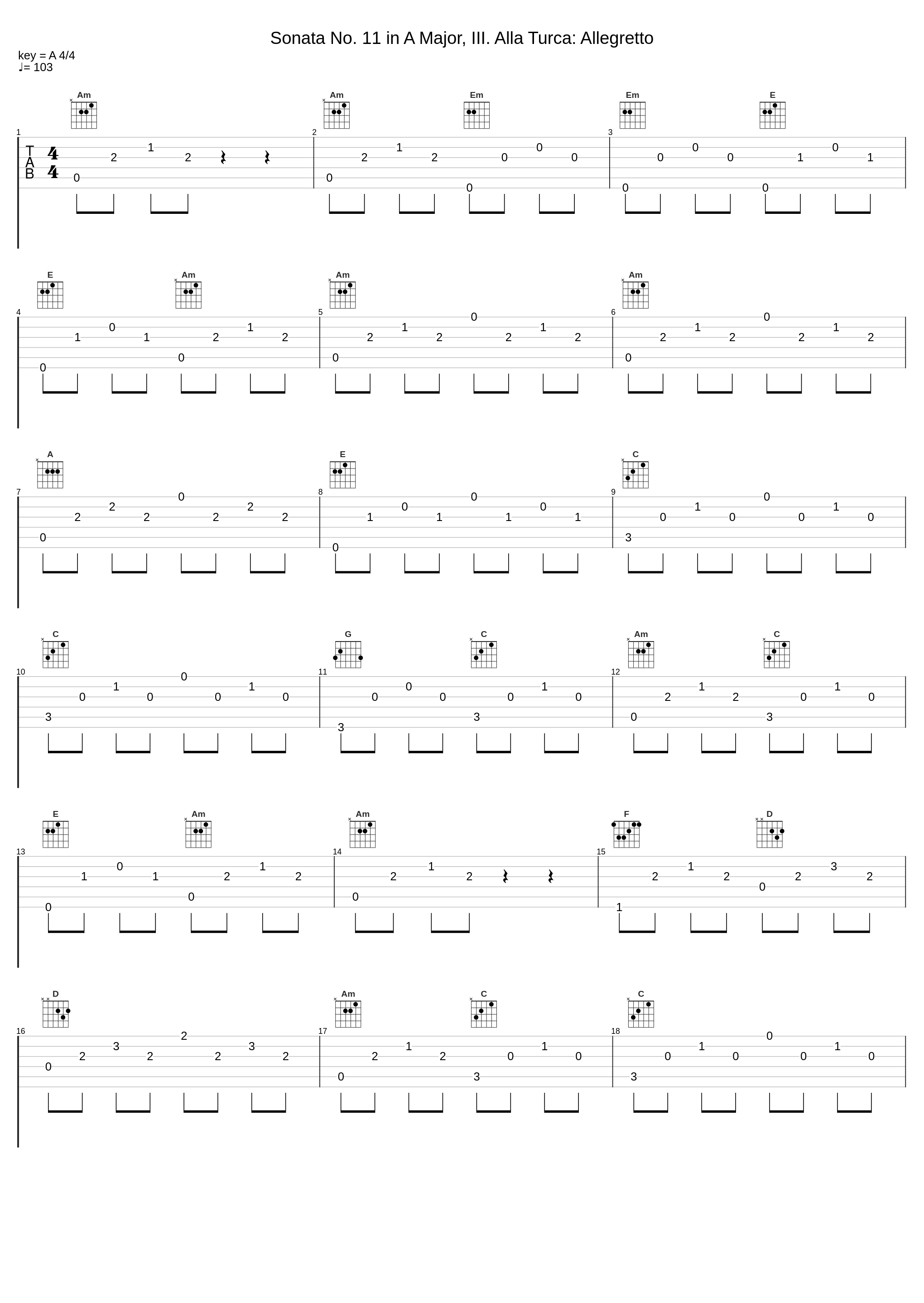 Sonata No. 11 in A Major, III. Alla Turca: Allegretto_Maria João Pires,Wolfgang Amadeus Mozart_1