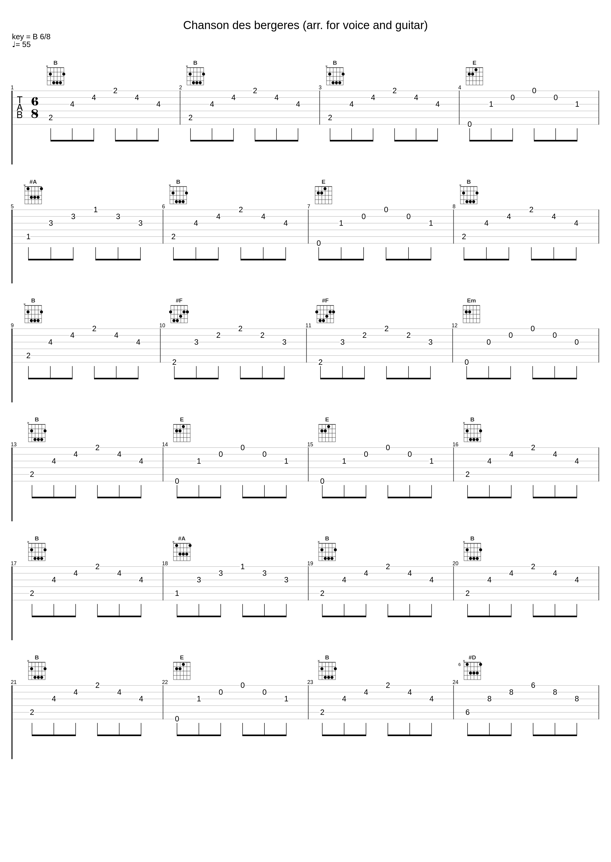 Chanson des bergeres (arr. for voice and guitar)_Duo Arcadie_1