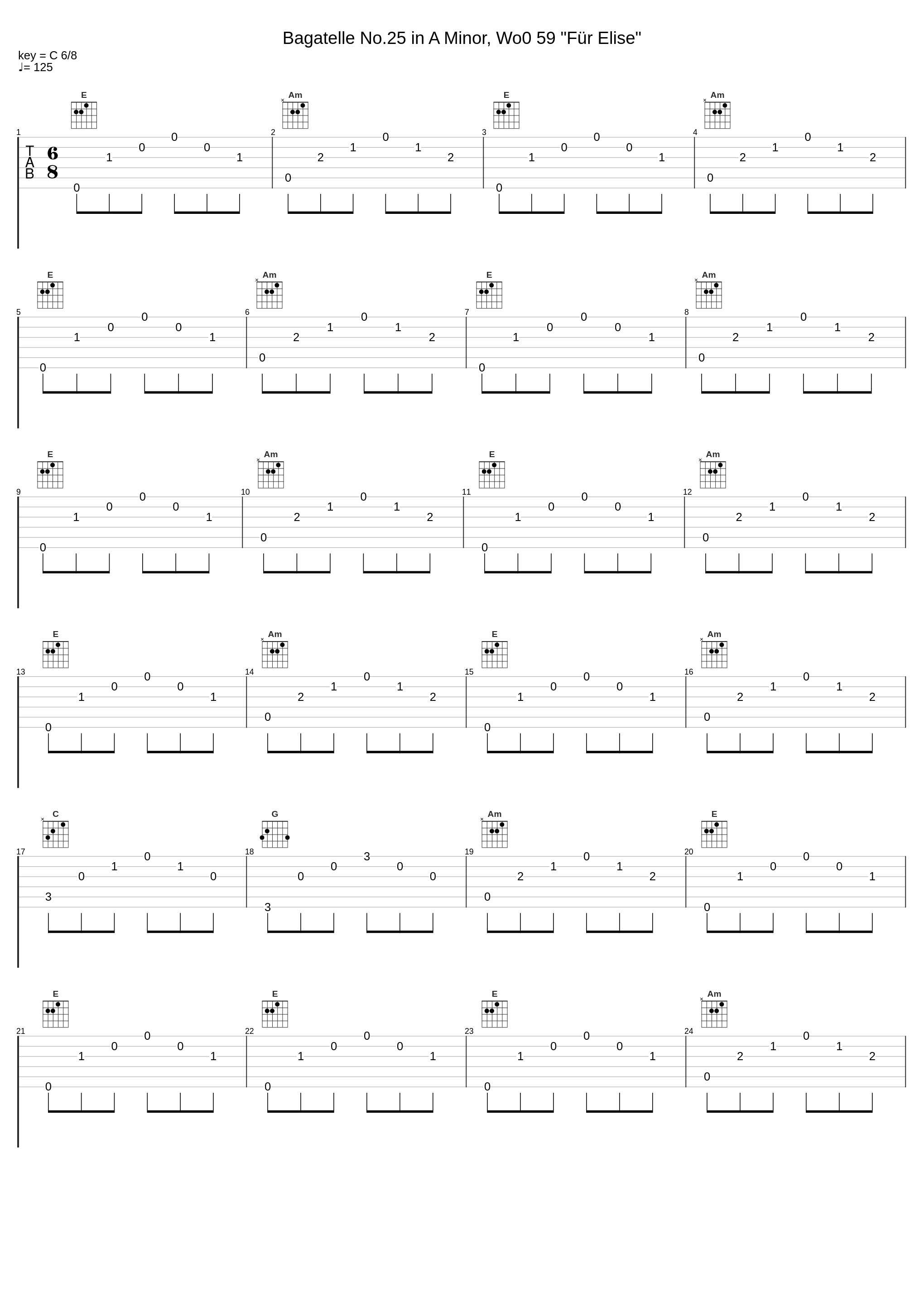 Bagatelle No.25 in A Minor, Wo0 59 "Für Elise"_Tzvi Erez_1