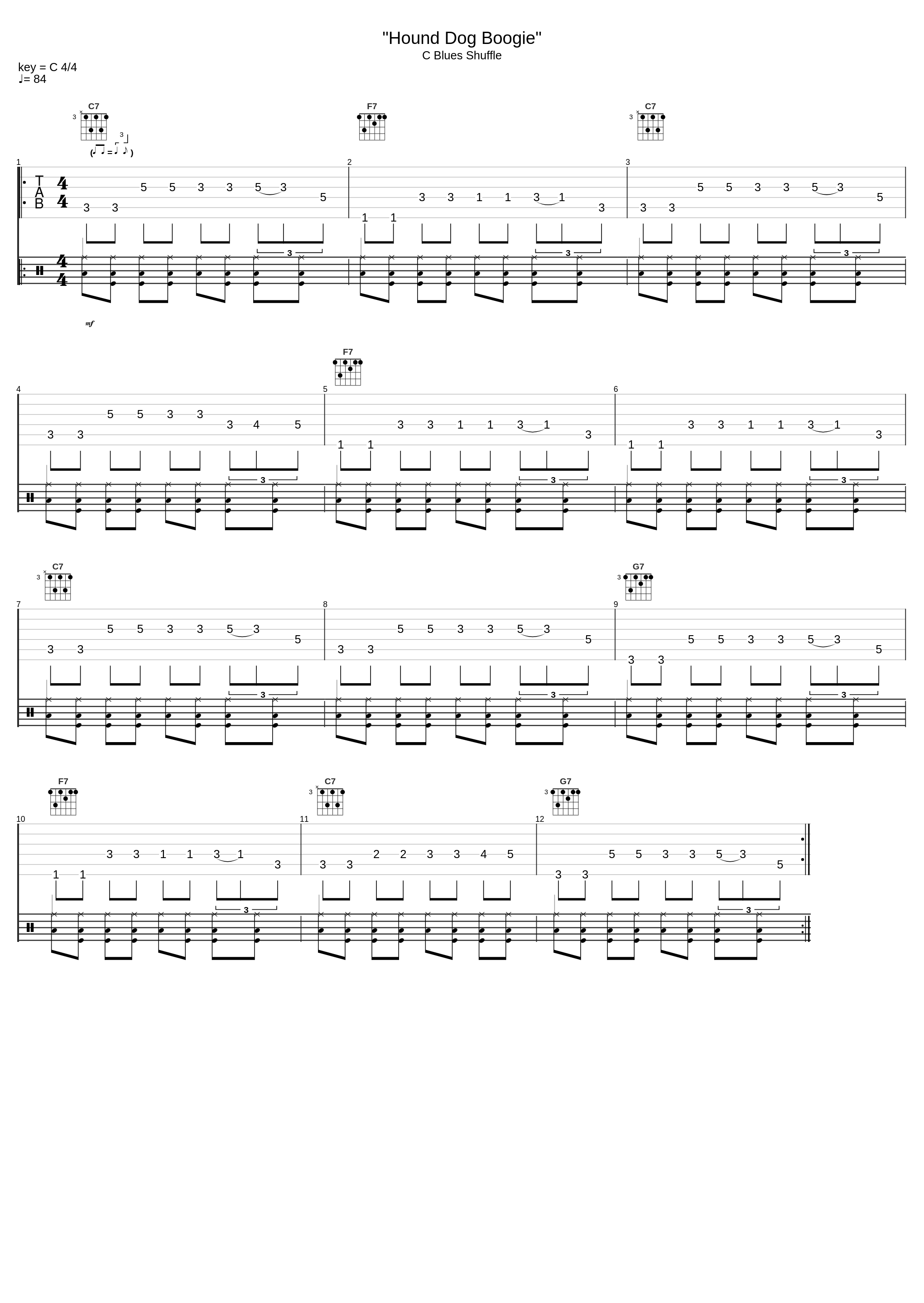 Hound Dog Boogie (C Blues Shuffle)_Steve Anthes_1