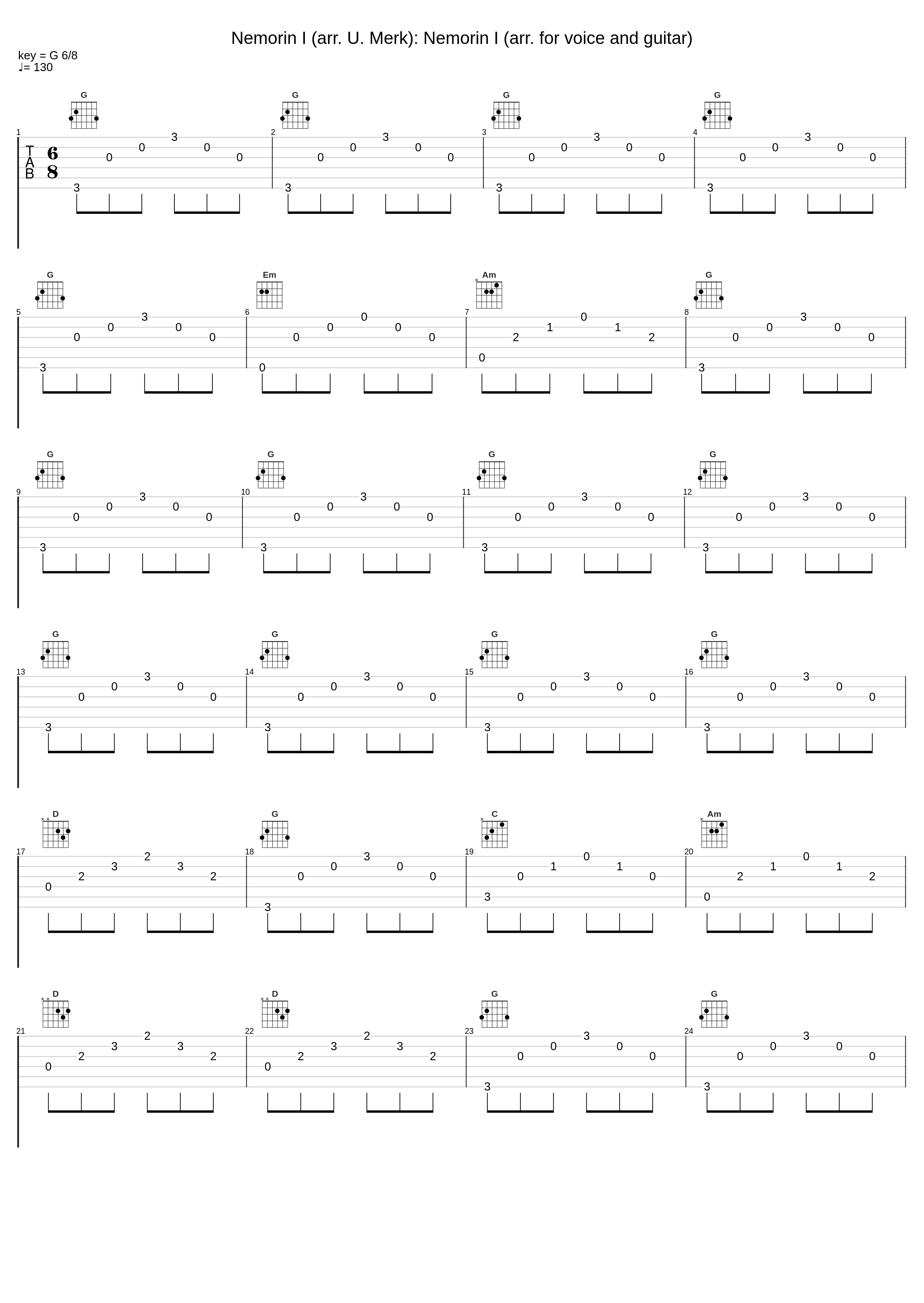 Nemorin I (arr. U. Merk): Nemorin I (arr. for voice and guitar)_Duo Arcadie_1