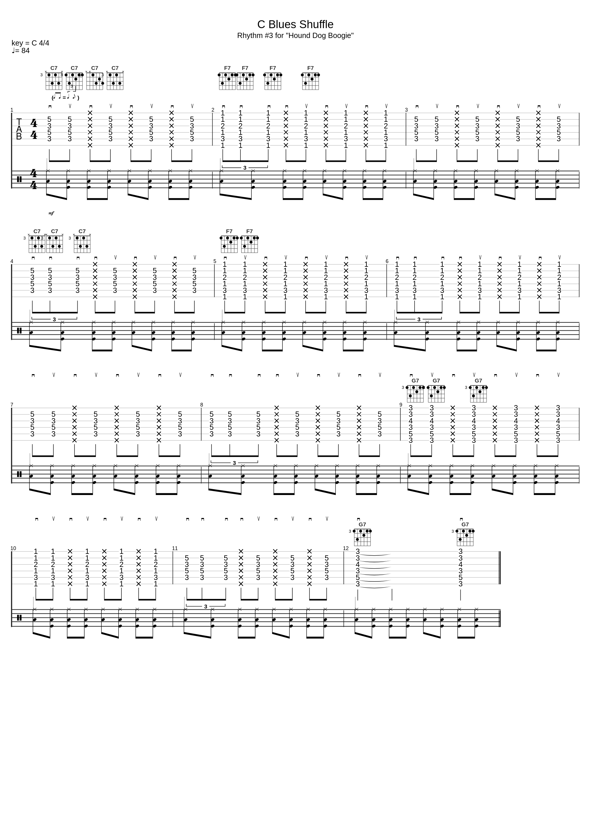 C Blues Shuffle 3 (Hound Dog Boogie)_Steve Anthes_1