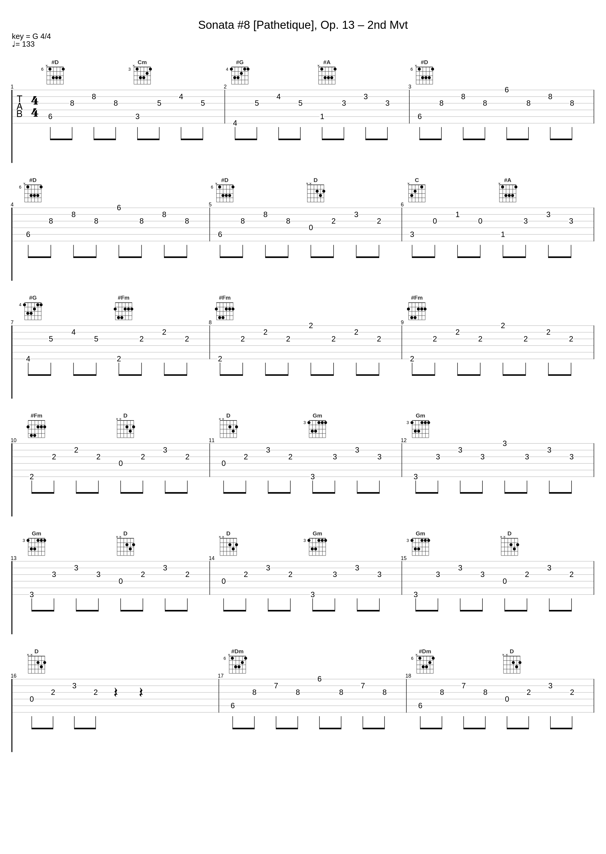 Sonata #8 [Pathetique], Op. 13 – 2nd Mvt_Ludwig van Beethoven_1