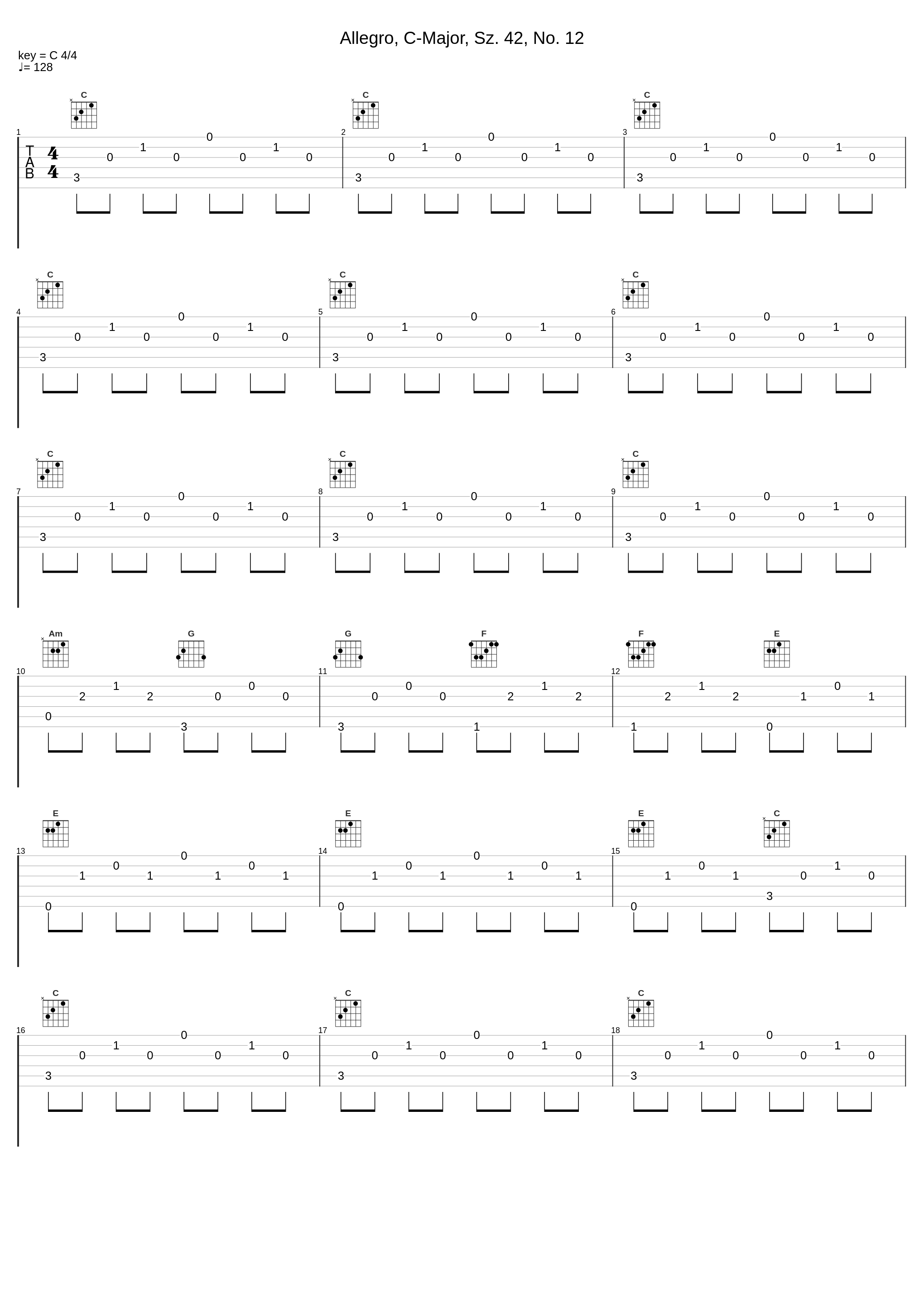 Allegro, C-Major, Sz. 42, No. 12_Robert von Heeren,Béla Bartók_1