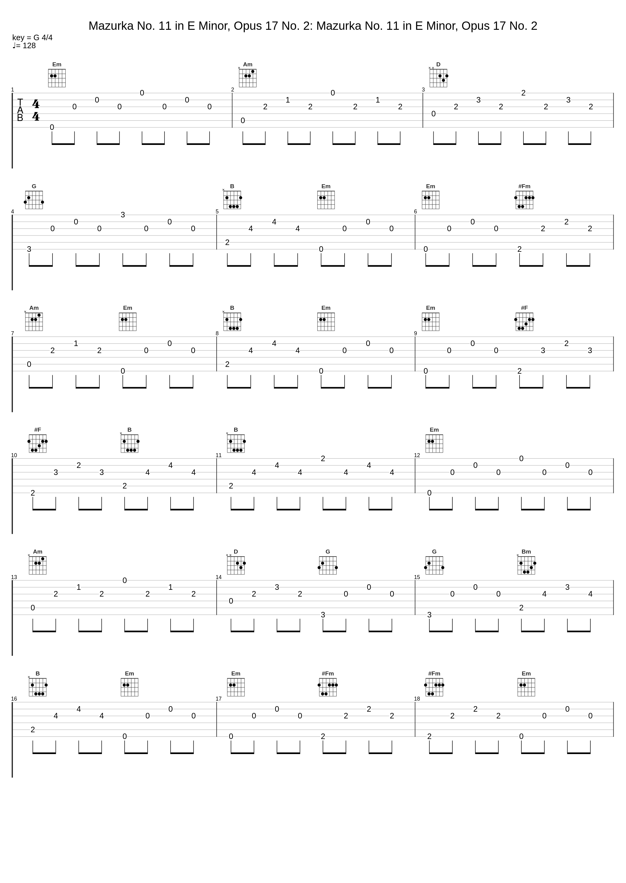 Mazurka No. 11 in E Minor, Opus 17 No. 2: Mazurka No. 11 in E Minor, Opus 17 No. 2_Arthur Rubenstein,Frédéric Chopin_1