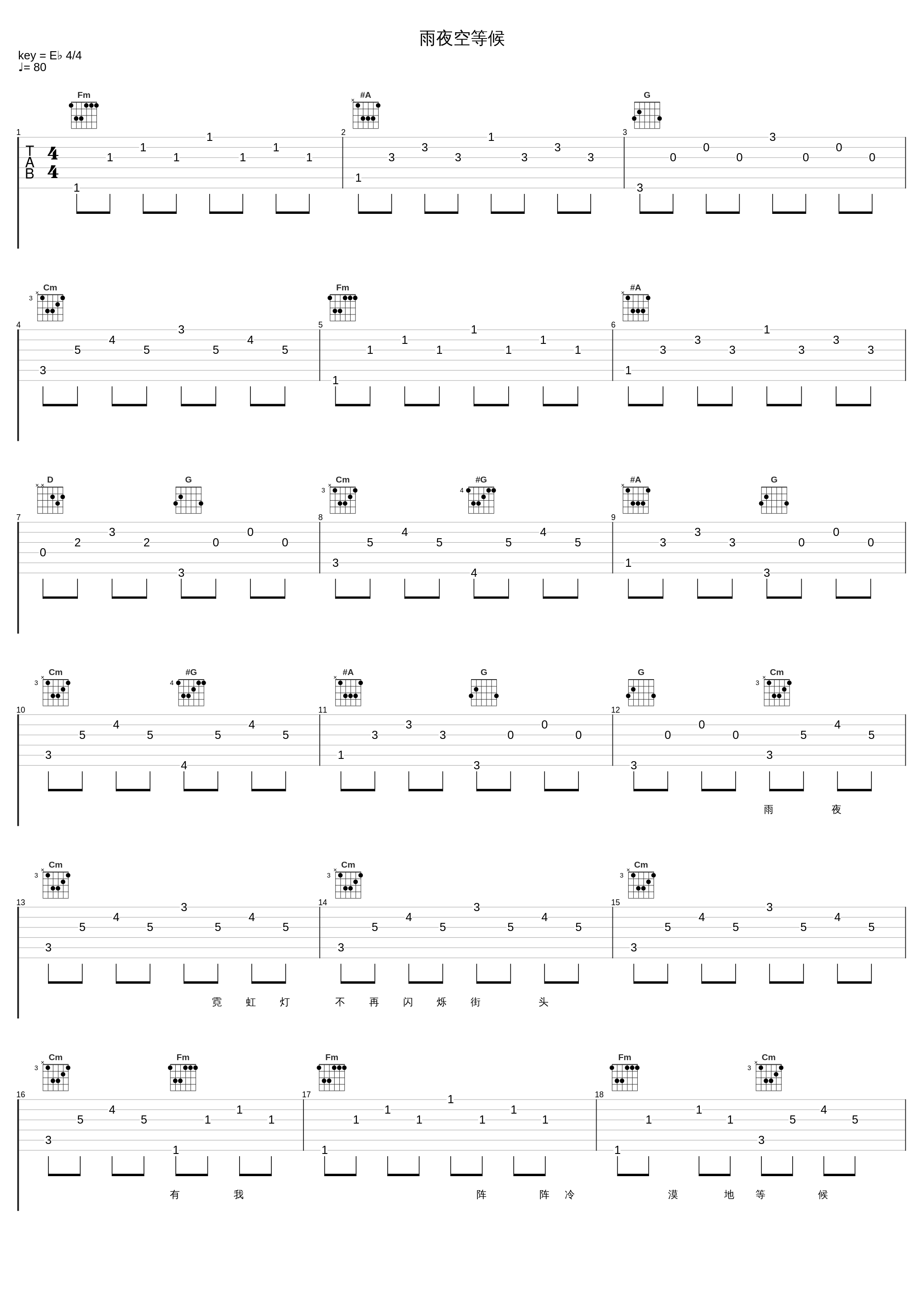 雨夜空等候_张明敏_1