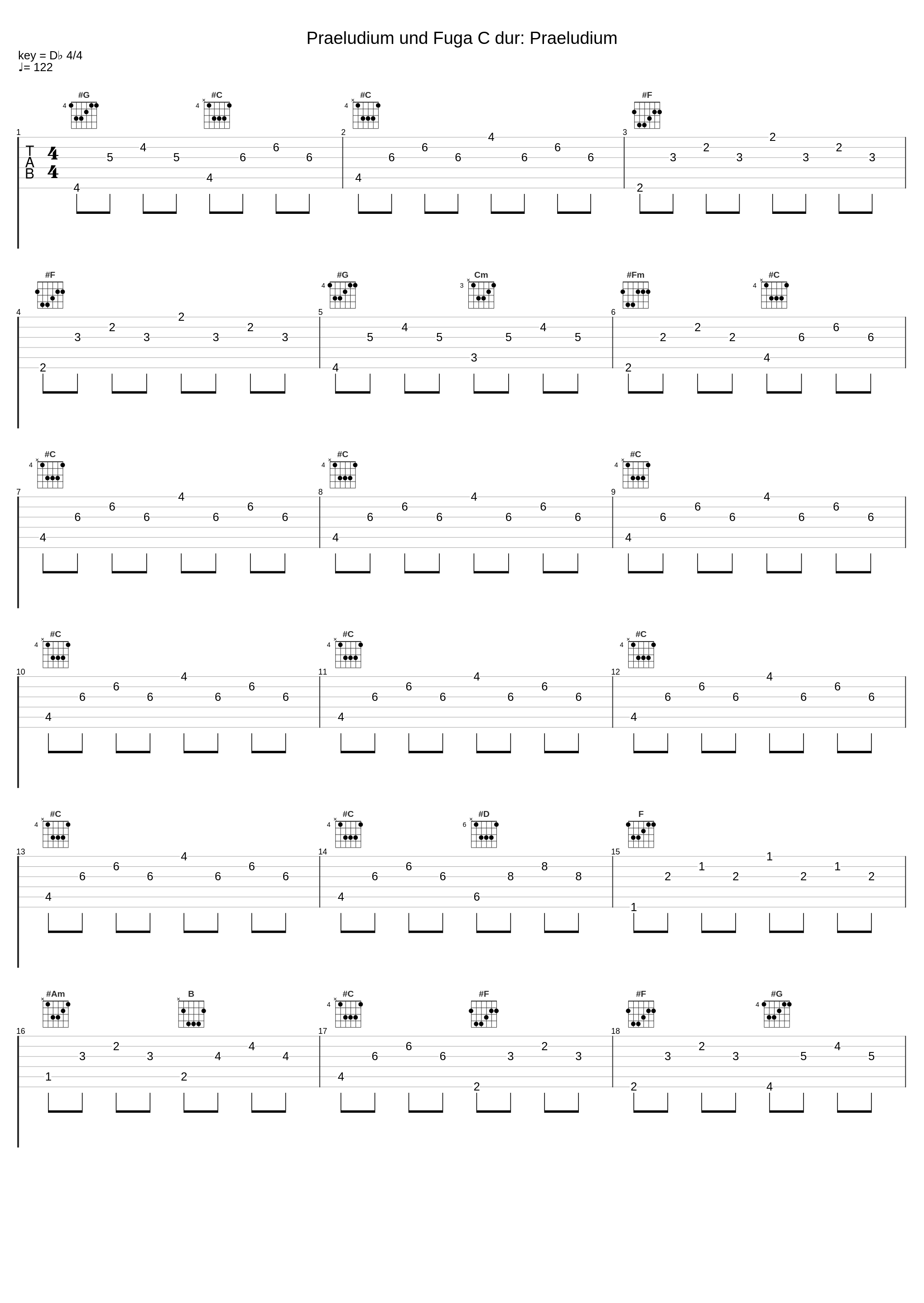 Praeludium und Fuga C dur: Praeludium_Jacques van Oortmerssen,Johann Sebastian Bach_1