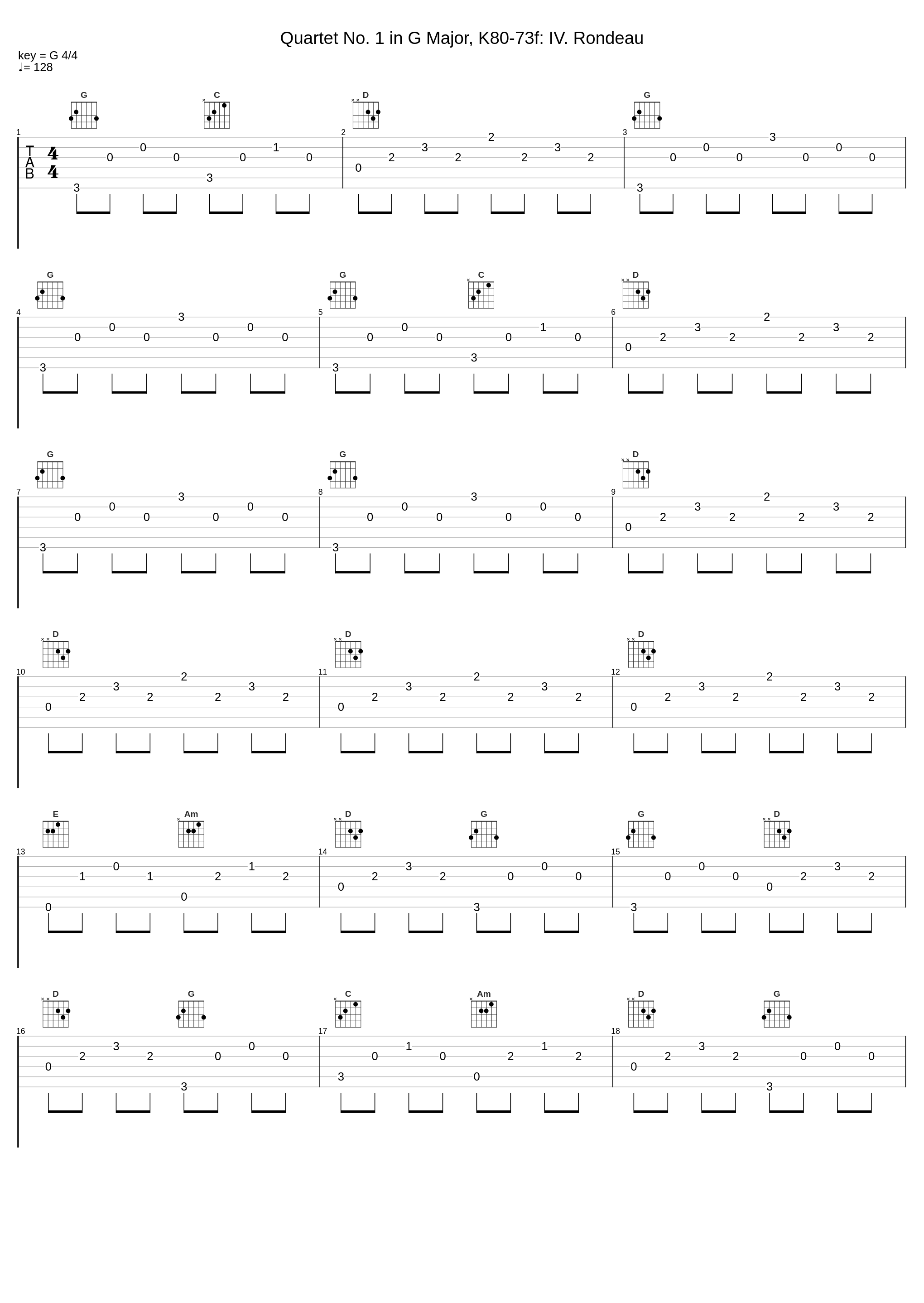 Quartet No. 1 in G Major, K80-73f: IV. Rondeau_Gunther Hasselmann,Wolfgang Amadeus Mozart_1