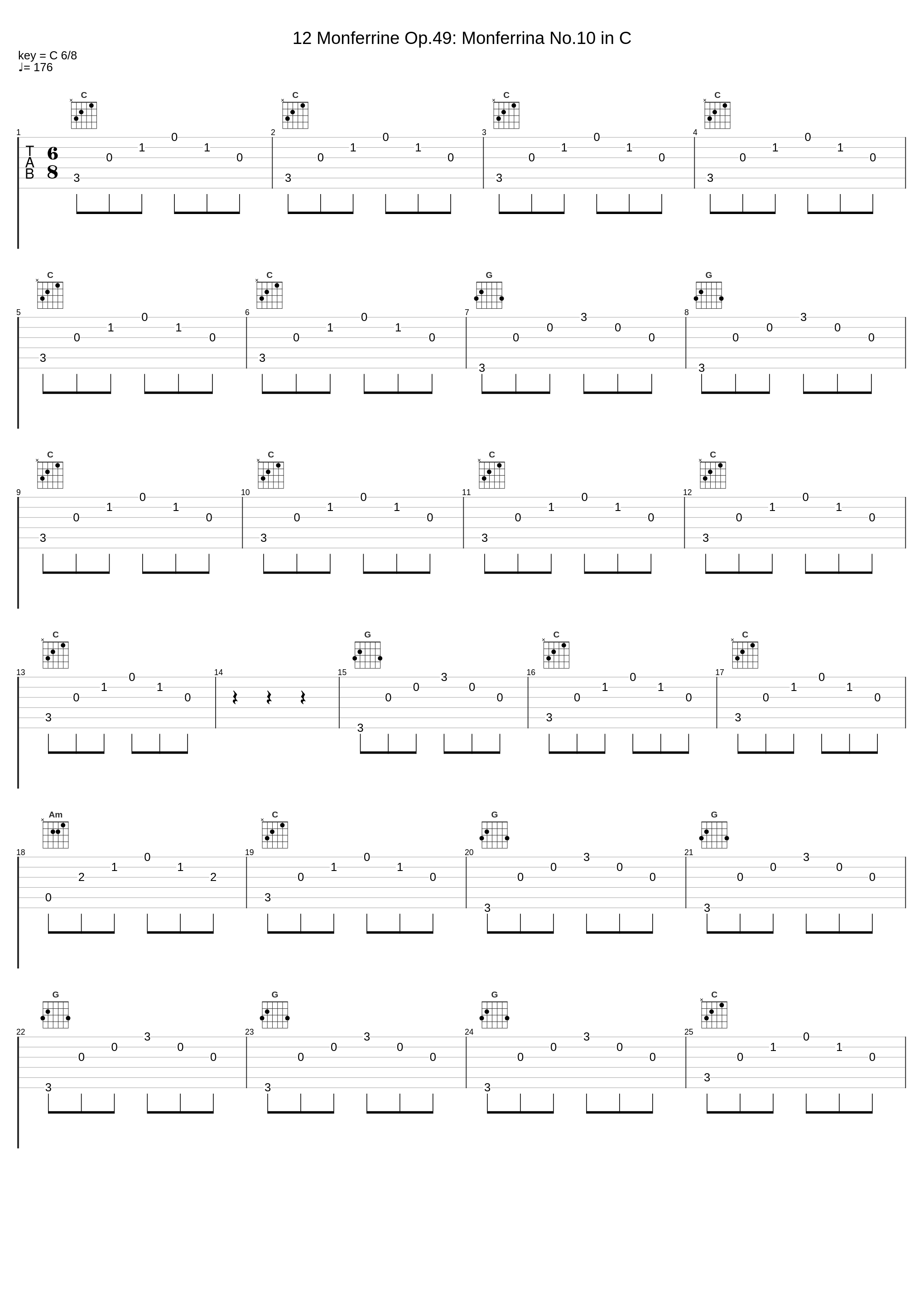 12 Monferrine Op.49: Monferrina No.10 in C_Pietro Spada,Muzio Clementi_1