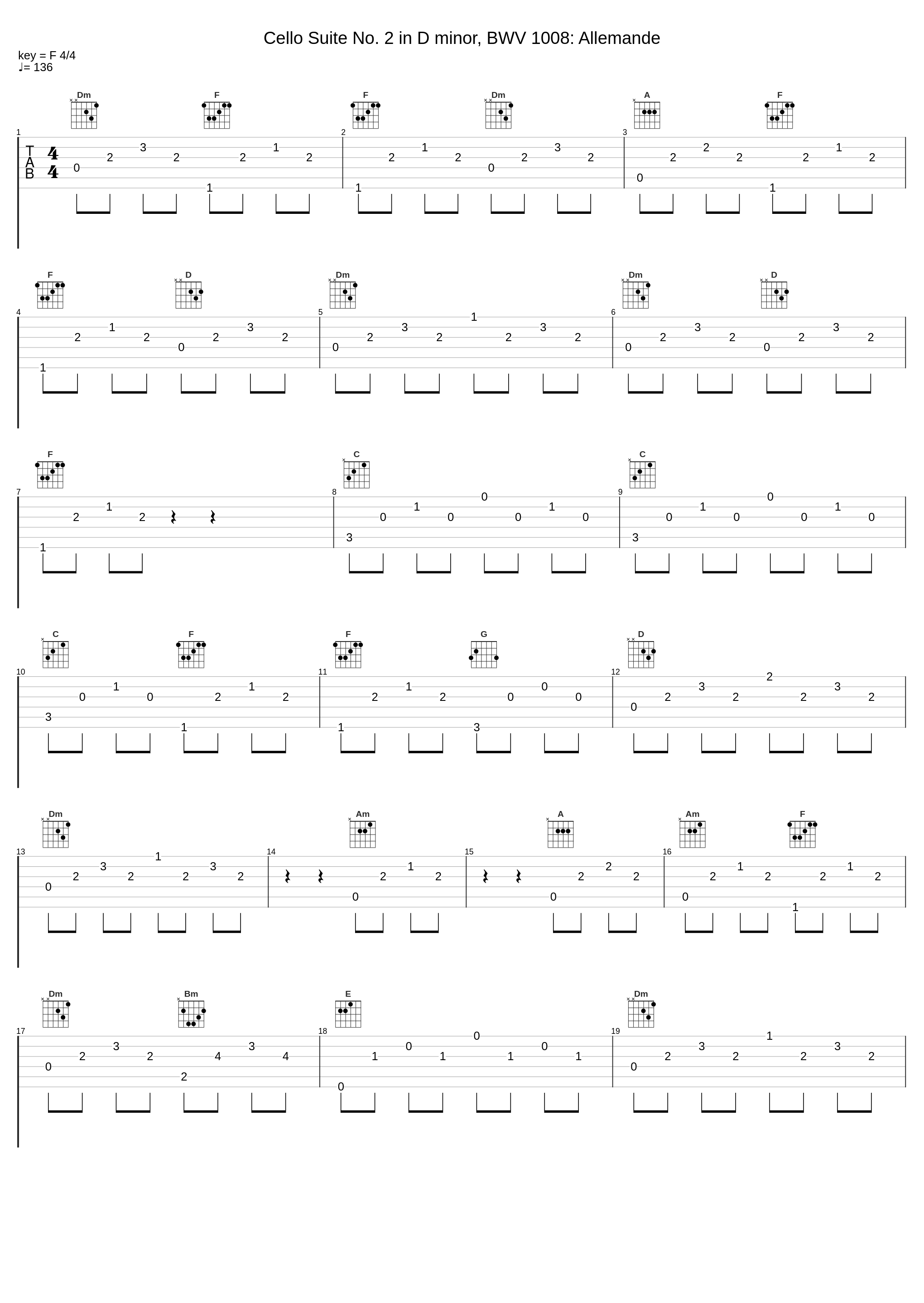 Cello Suite No. 2 in D minor, BWV 1008: Allemande_Mike Block_1