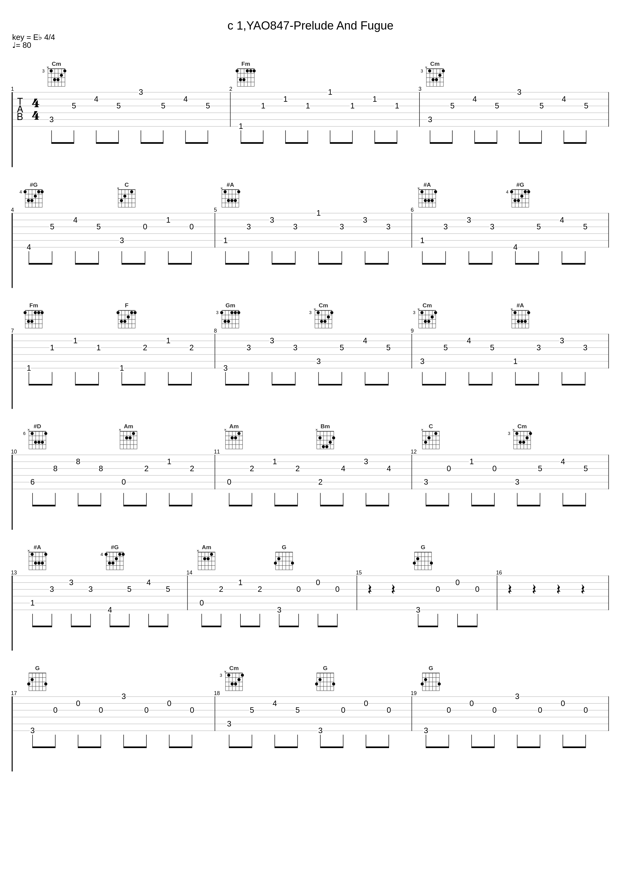 c 1,YAO847-Prelude And Fugue_Johann Sebastian Bach_1