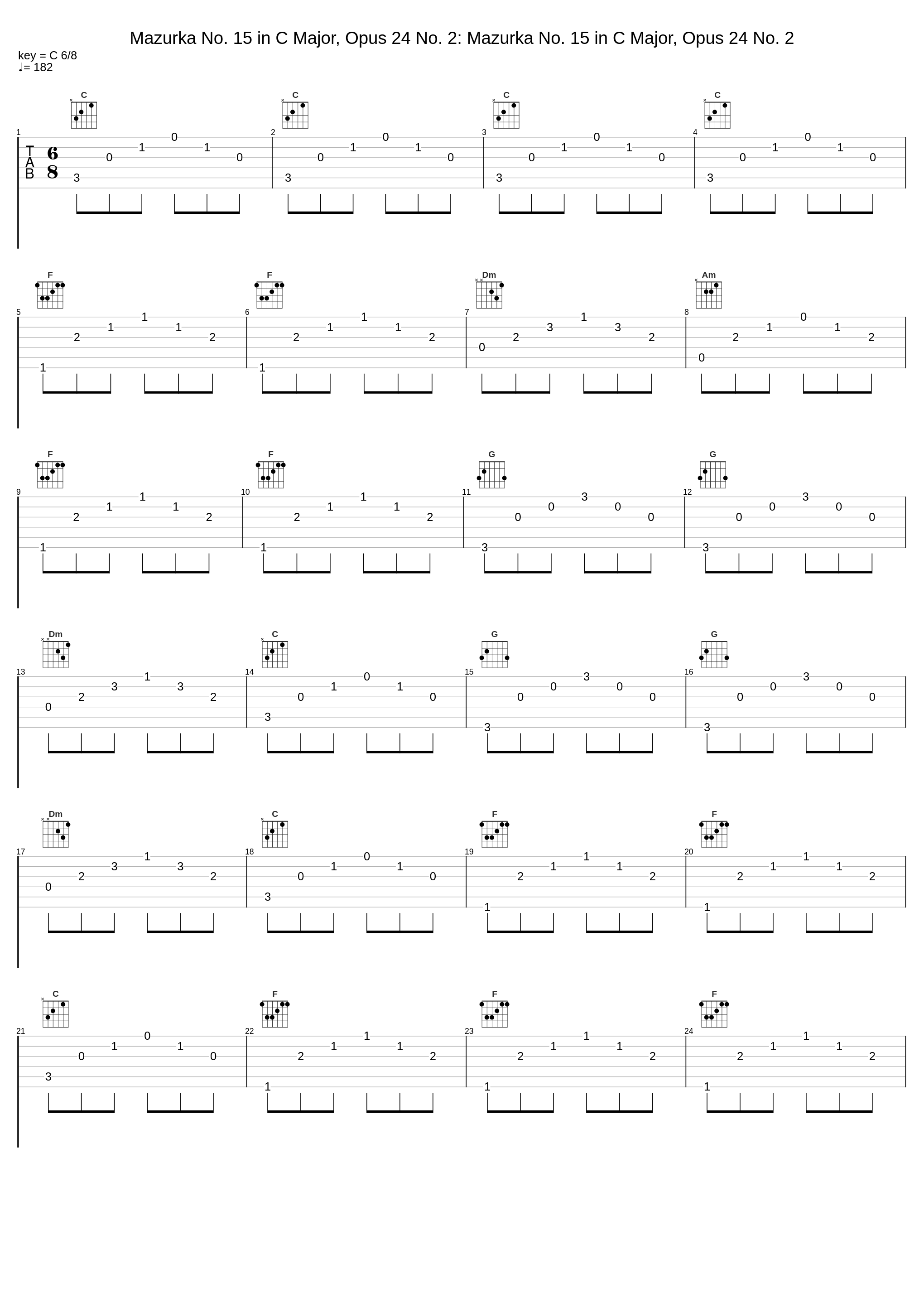 Mazurka No. 15 in C Major, Opus 24 No. 2: Mazurka No. 15 in C Major, Opus 24 No. 2_Arthur Rubenstein,Frédéric Chopin_1