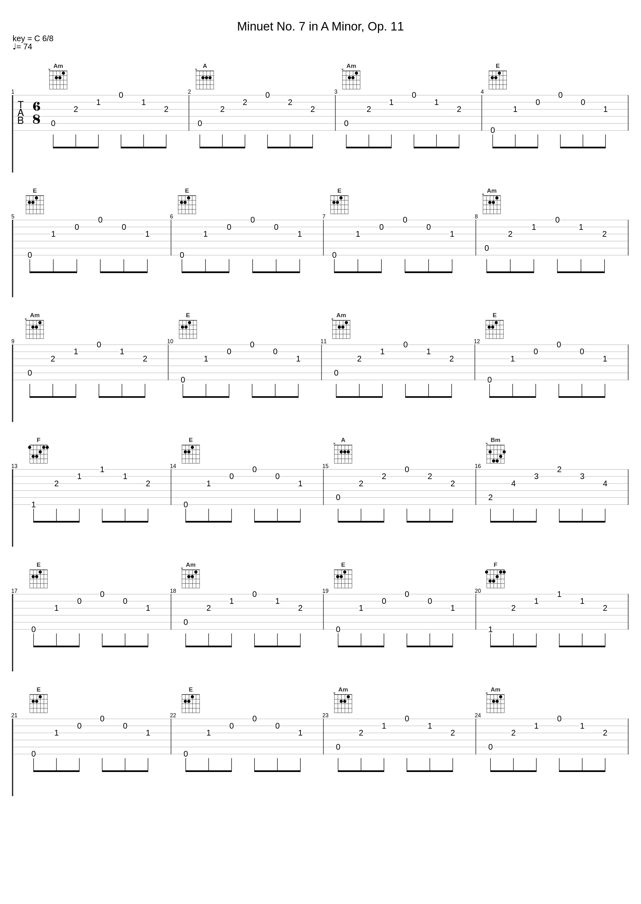 Minuet No. 7 in A Minor, Op. 11_William Carter,Fernando Sor_1