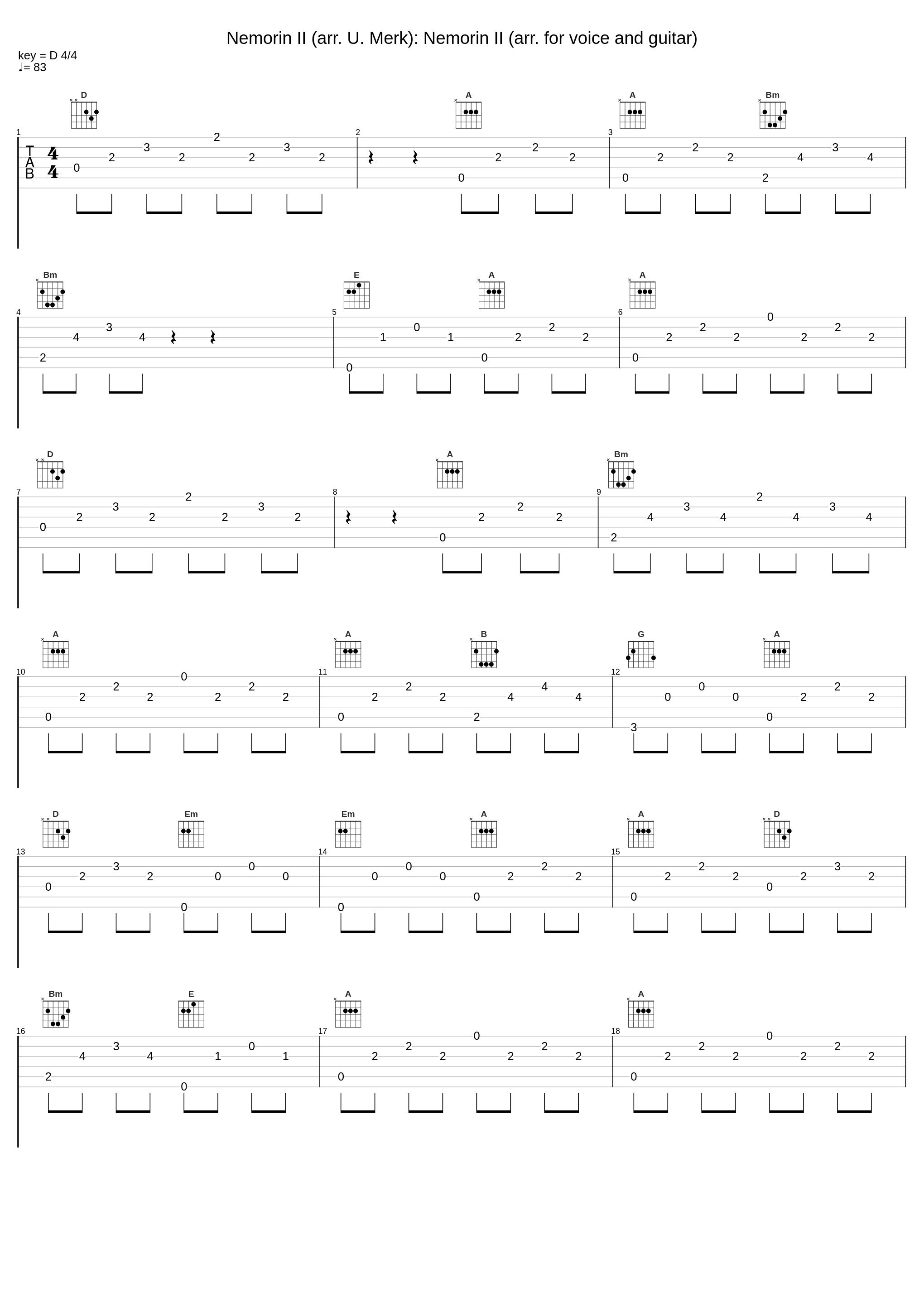 Nemorin II (arr. U. Merk): Nemorin II (arr. for voice and guitar)_Duo Arcadie_1