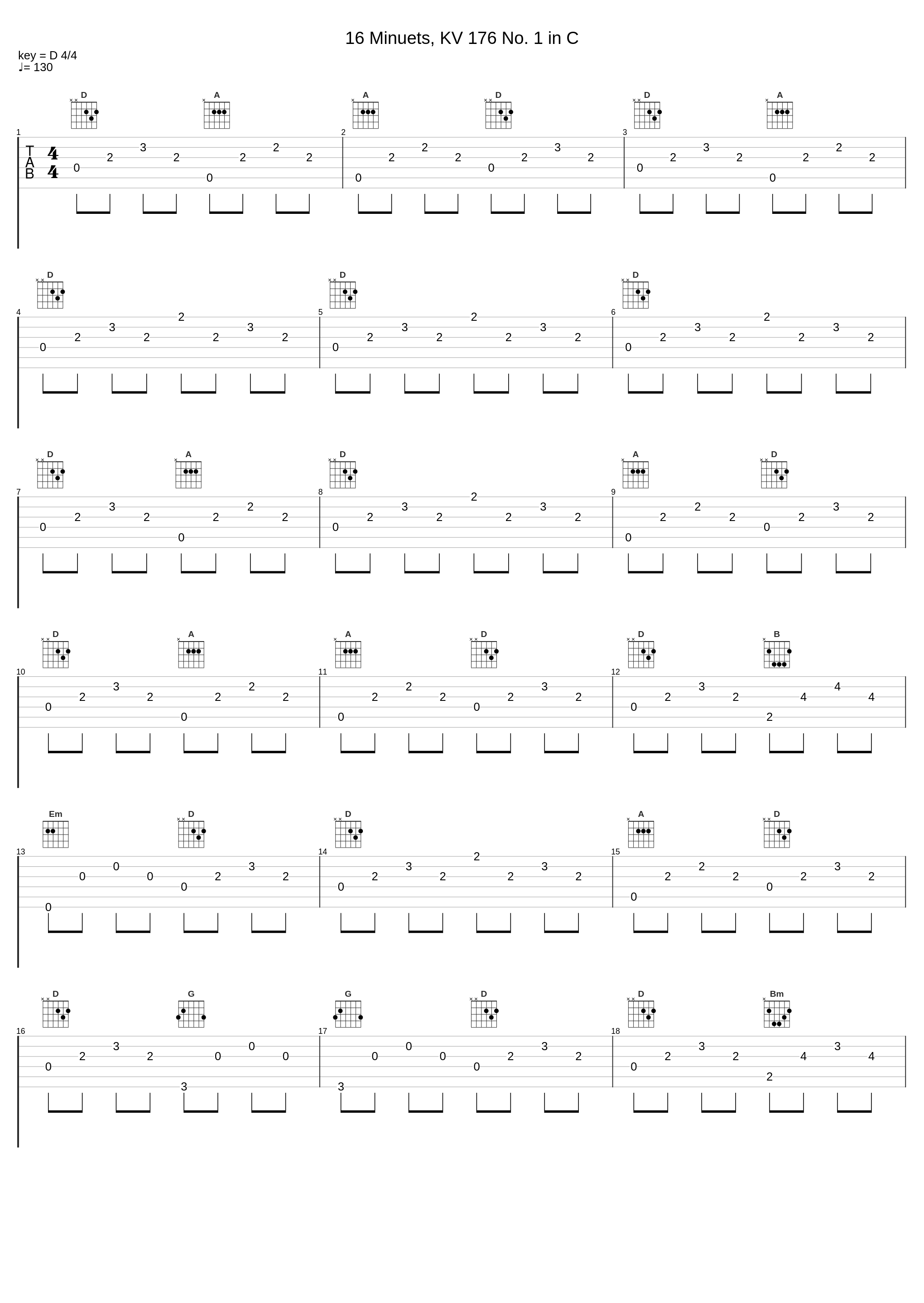 16 Minuets, KV 176 No. 1 in C_Gunther Hasselmann_1