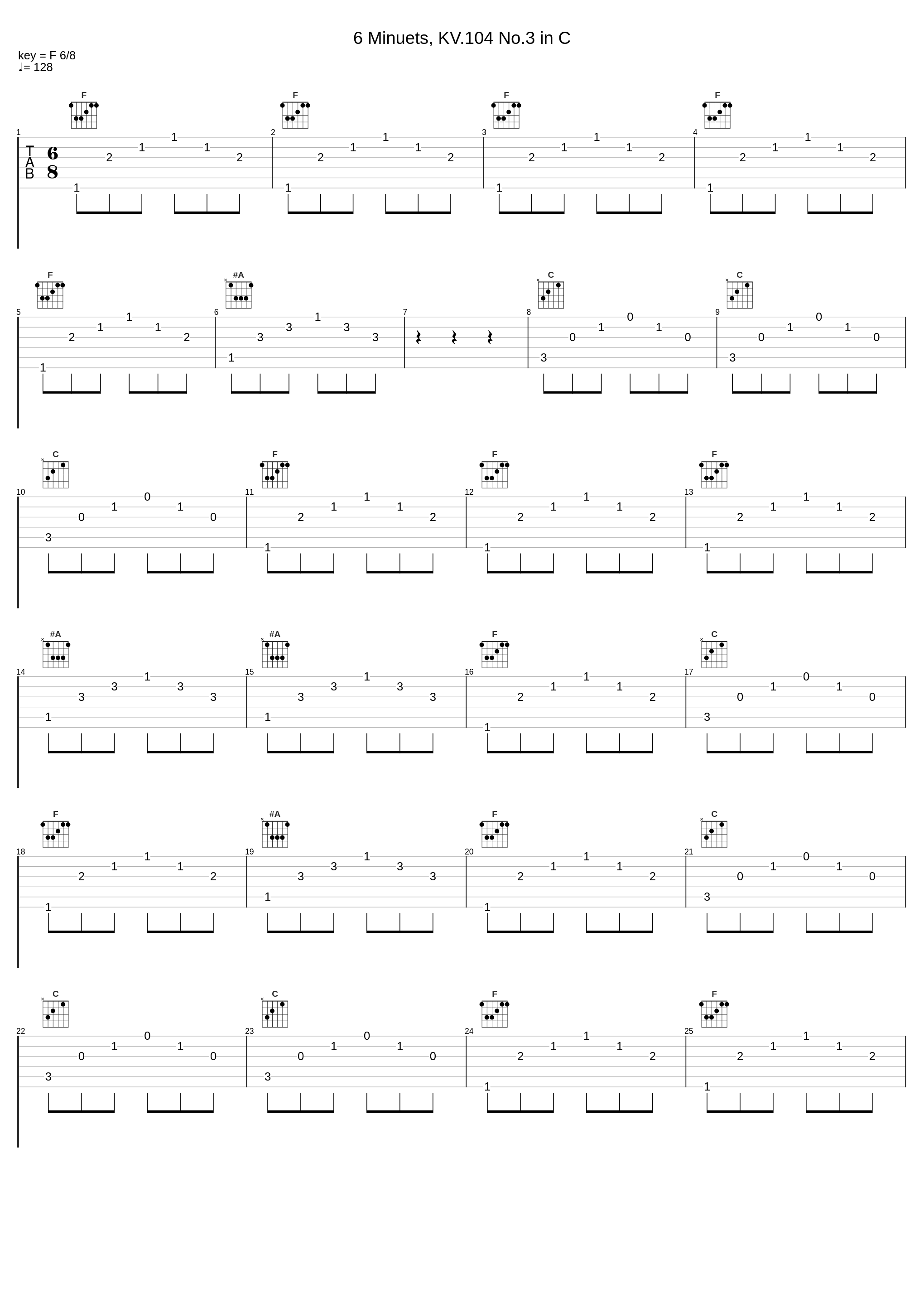 6 Minuets, KV.104 No.3 in C_Gunther Hasselmann_1