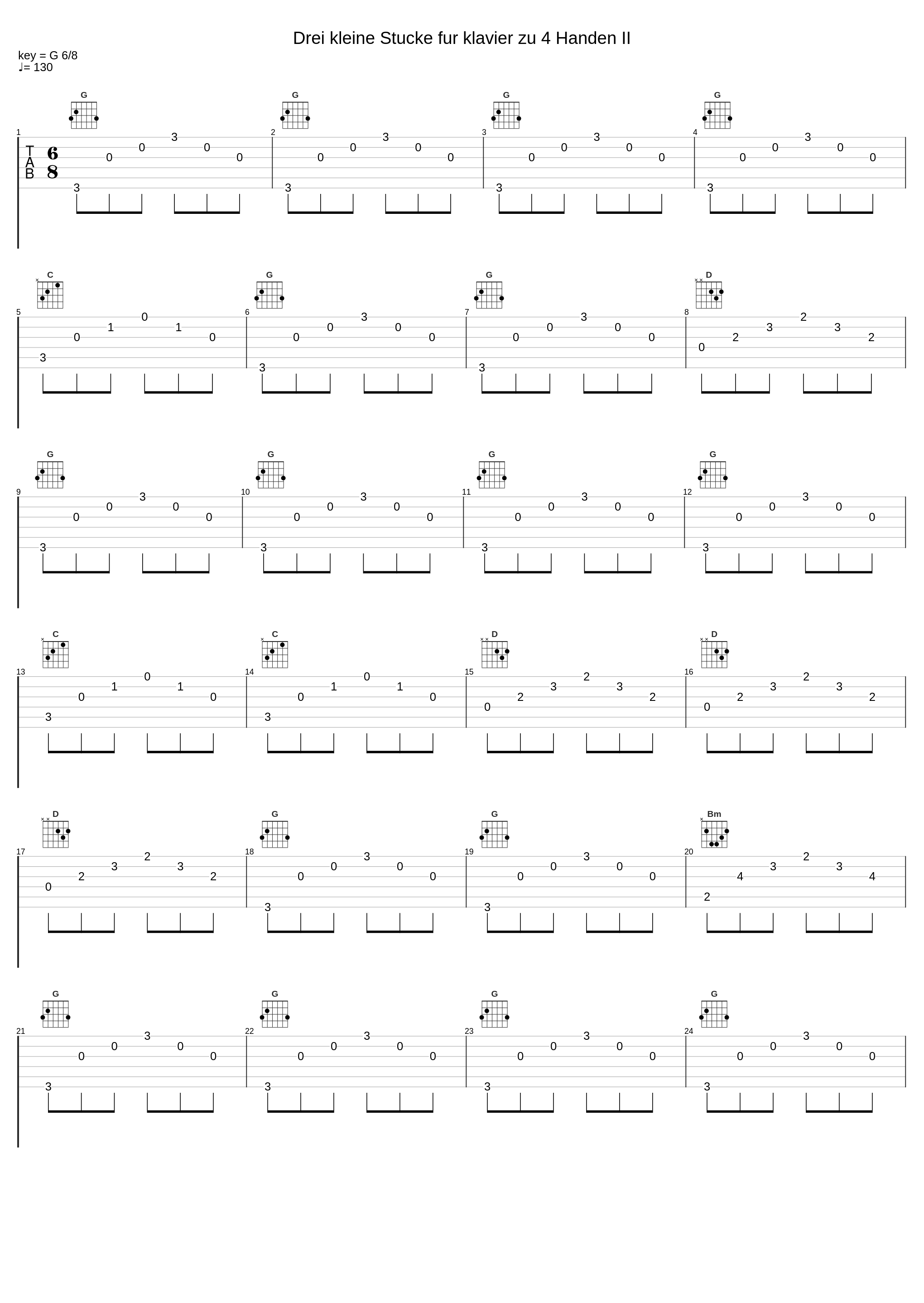 Drei kleine Stucke fur klavier zu 4 Handen II_Anton Bruckner_1