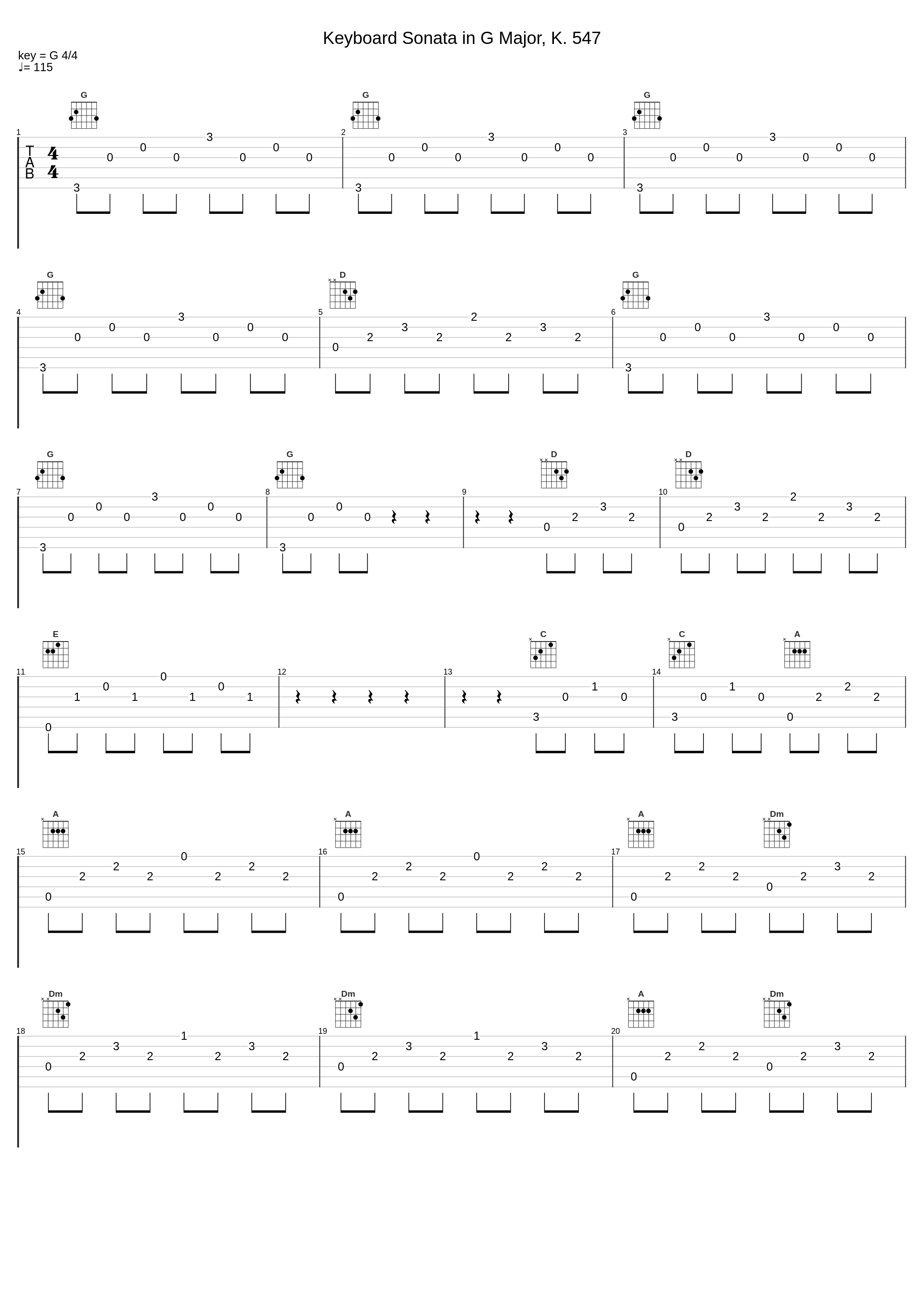 Keyboard Sonata in G Major, K. 547_Carlo Grante_1