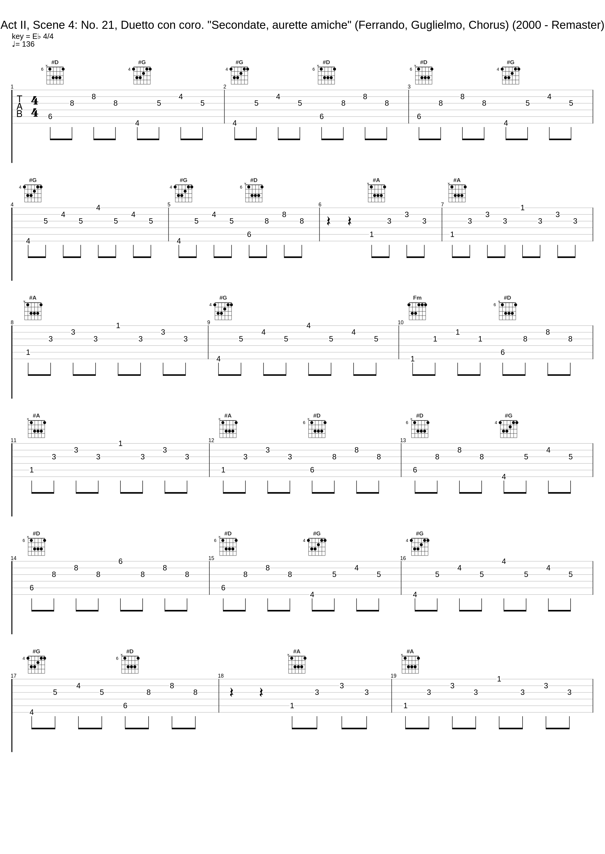 Act II, Scene 4: No. 21, Duetto con coro. "Secondate, aurette amiche" (Ferrando, Guglielmo, Chorus) (2000 - Remaster)_Alfredo Kraus,Giuseppe Taddei,Philharmonia Chorus,Philharmonia Orchestra,Karl Böhm,Heinrich Schmidt_1