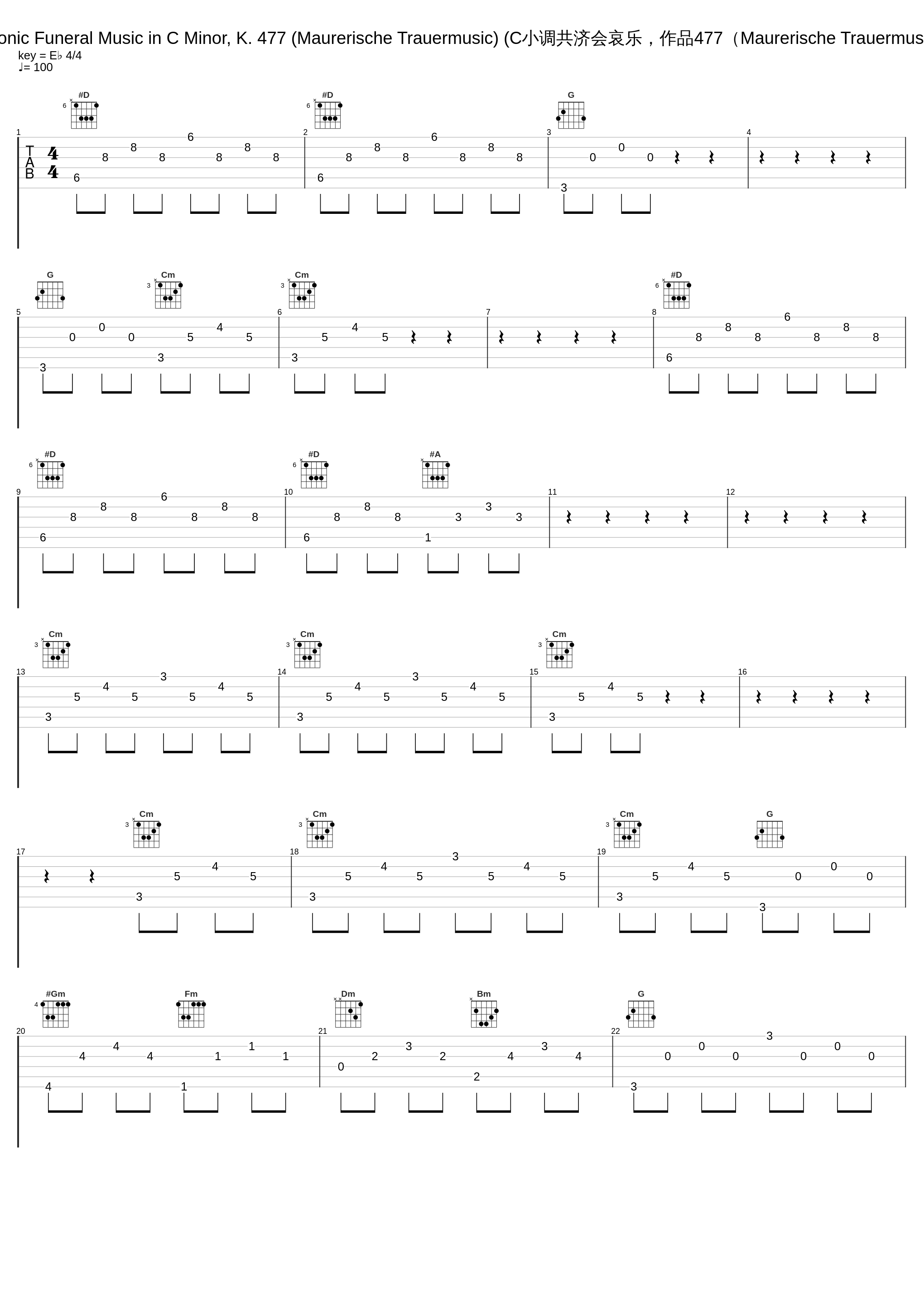 Masonic Funeral Music in C Minor, K. 477 (Maurerische Trauermusic) (C小调共济会哀乐，作品477（Maurerische Trauermusic）)_Southwest German Radio Symphony Orchestra,Bernhard Klee_1