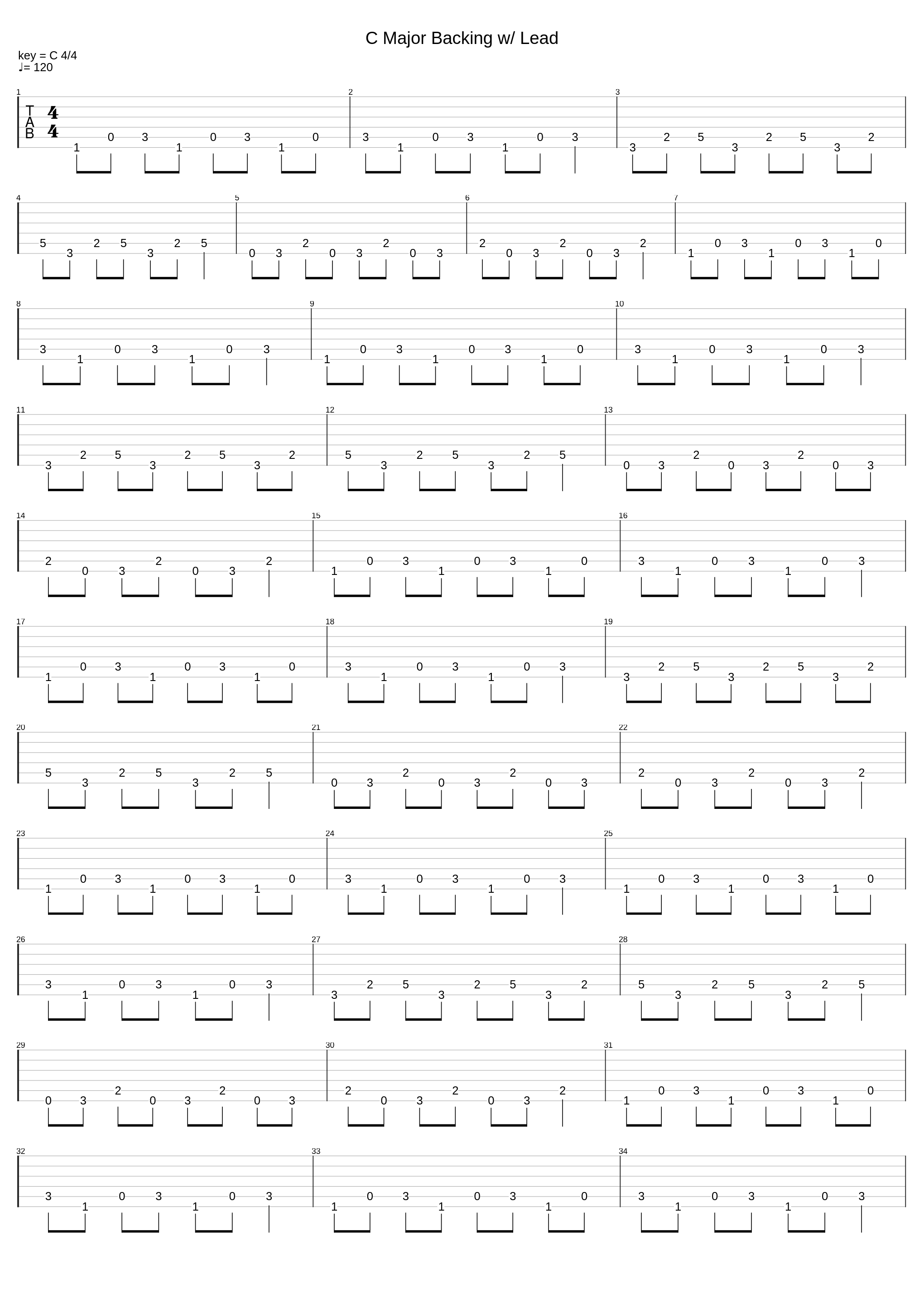 C Major Backing with Lead_Maximus Hayes_1