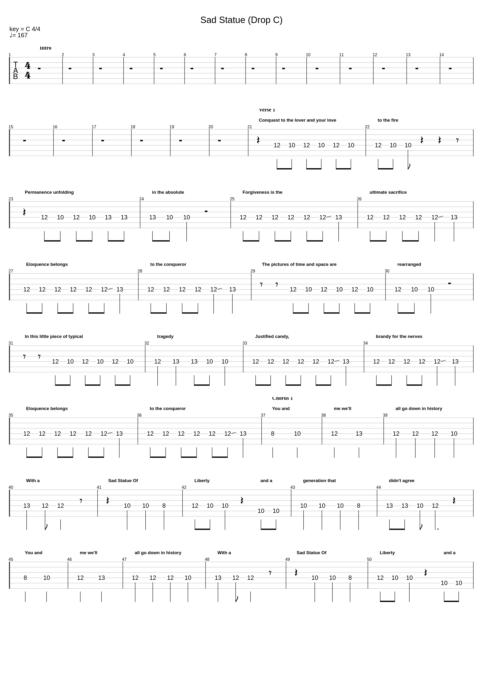 Sad Statue (Drop C)_System of a Down_1