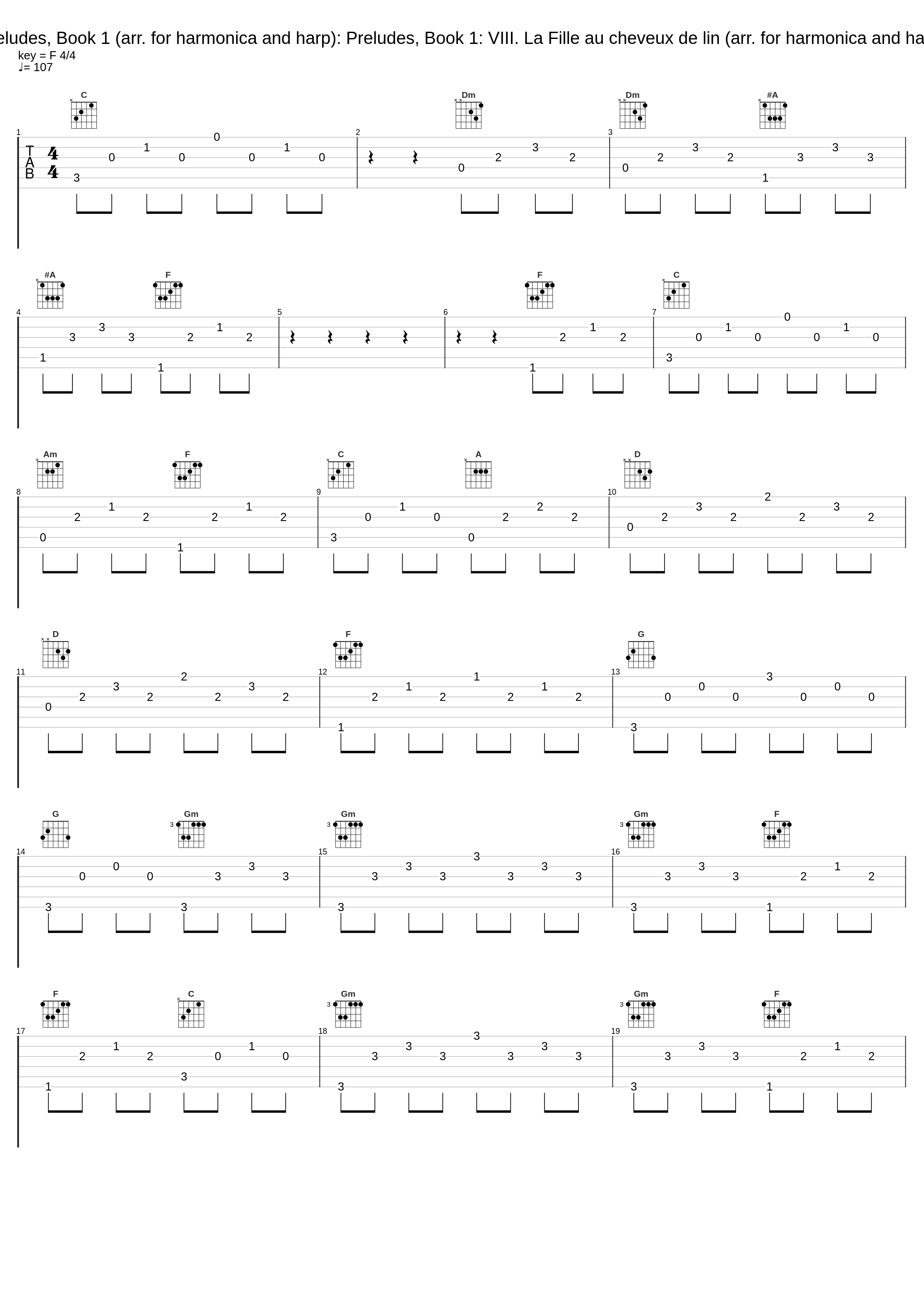 Preludes, Book 1 (arr. for harmonica and harp): Preludes, Book 1: VIII. La Fille au cheveux de lin (arr. for harmonica and harp)_Skaila Kanga,Tommy Reilly_1