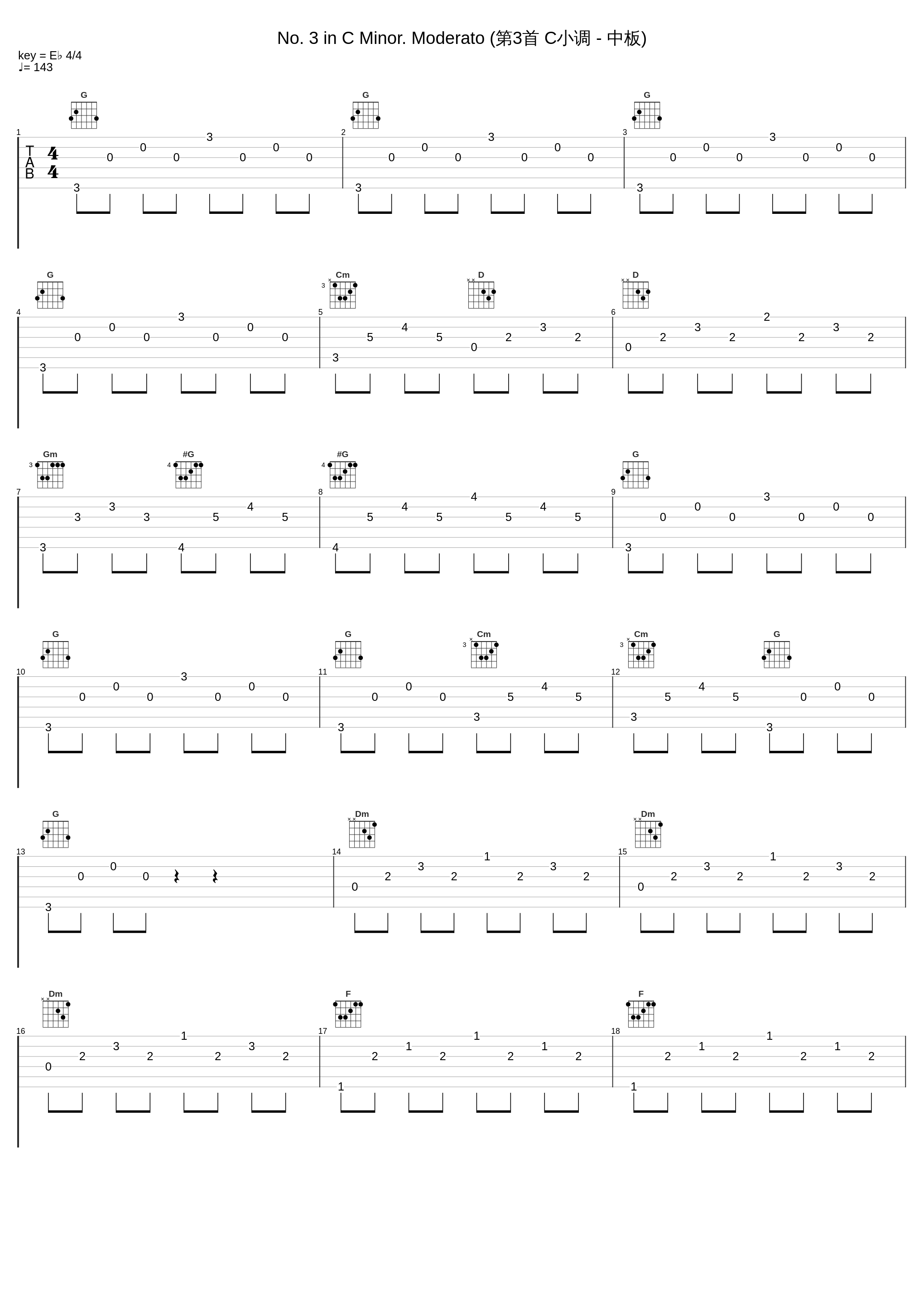 No. 3 in C Minor. Moderato (第3首 C小调 - 中板)_傅聪,Frédéric Chopin_1