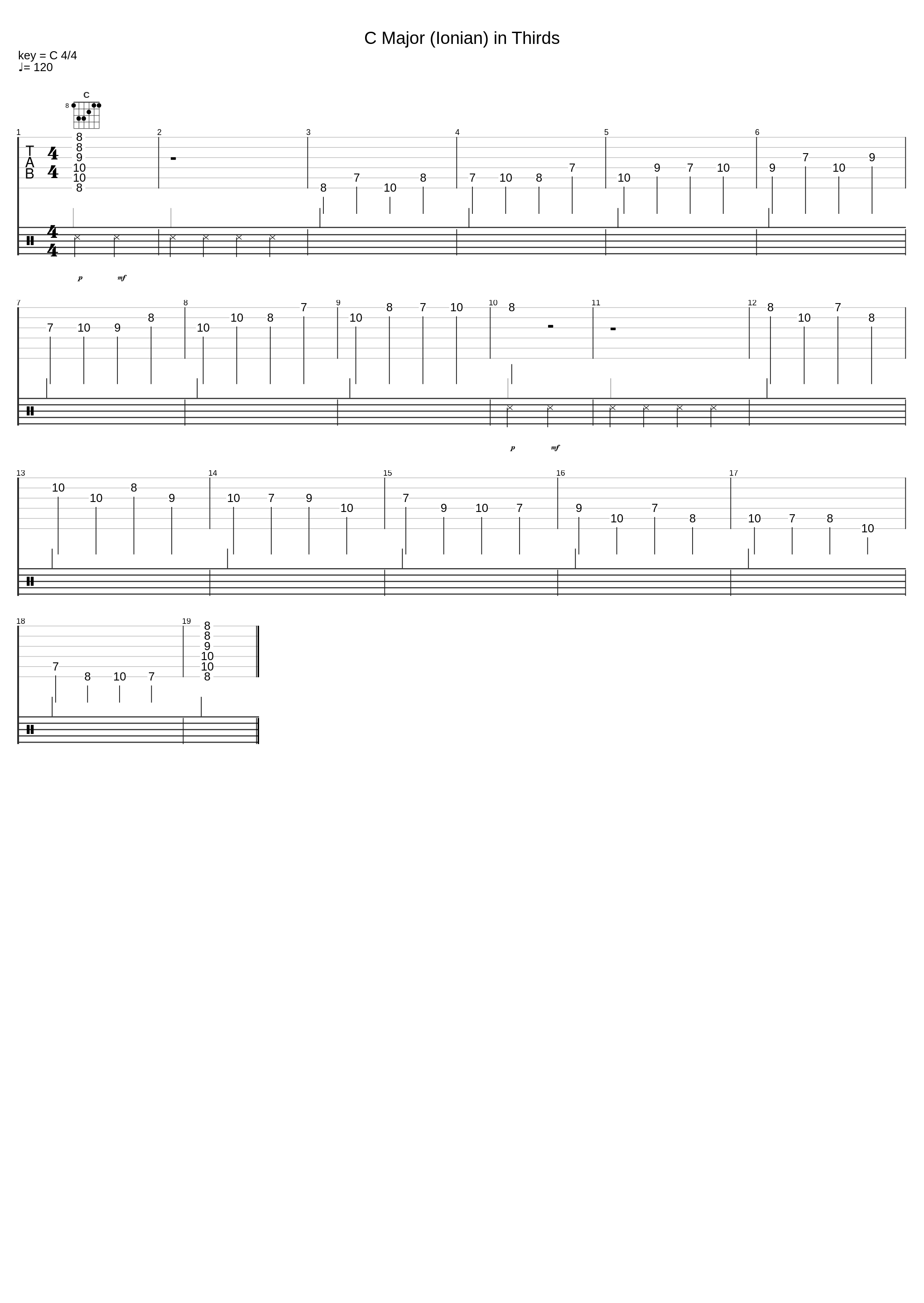 C Major (Ionian) In Thirds_Joseph Spirito_1