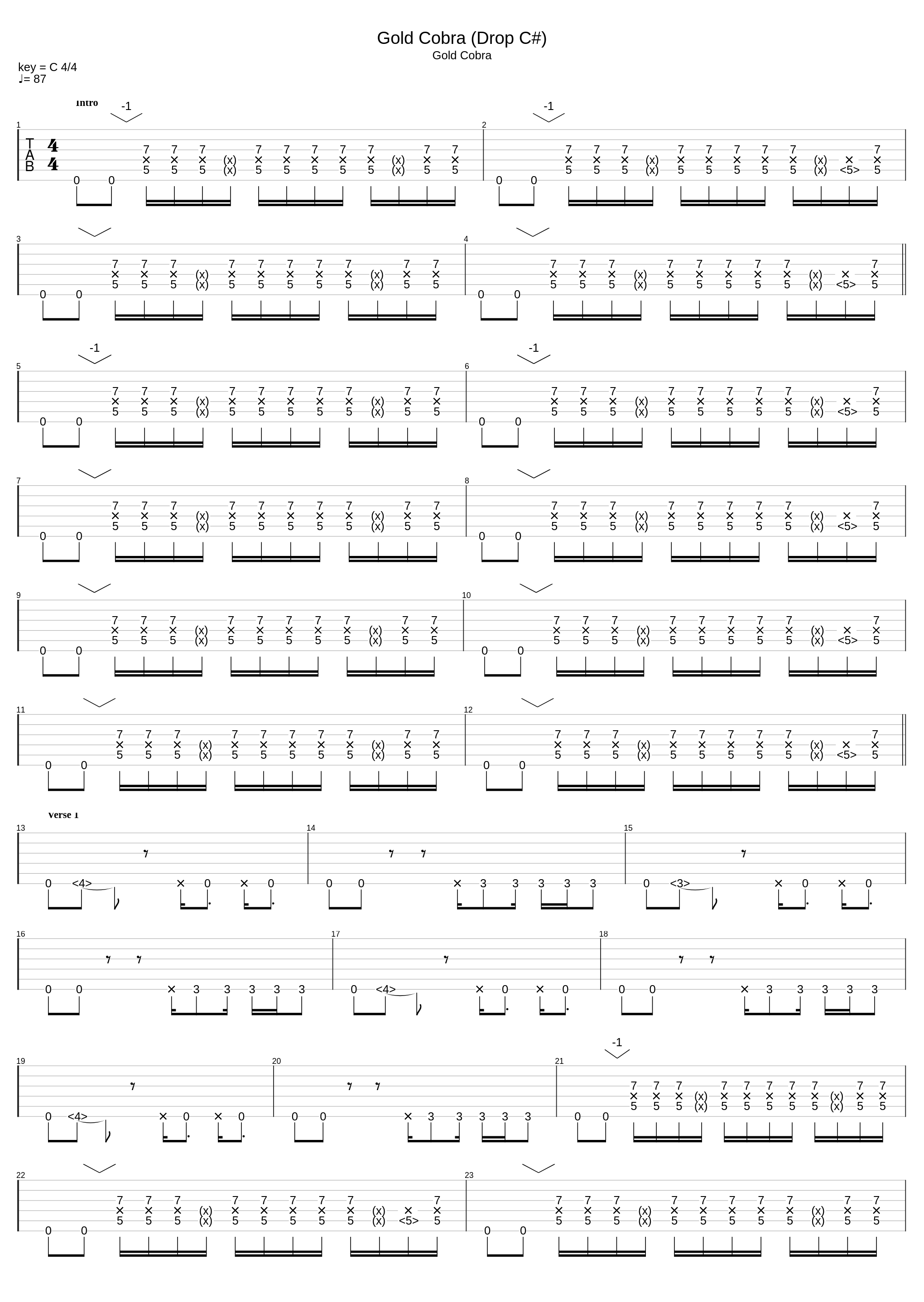 Gold Cobra (Drop C#)_Limp Bizkit_1