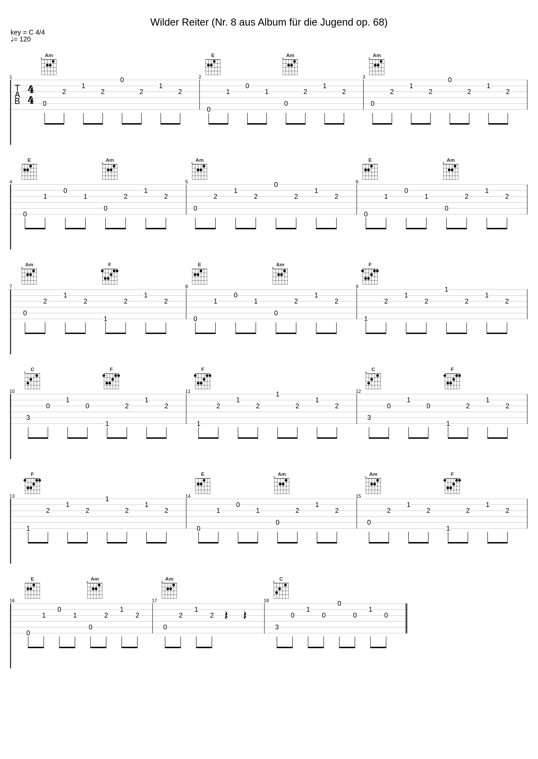 Wilder Reiter (Nr. 8 aus Album für die Jugend op. 68)_Robert Schumann_1