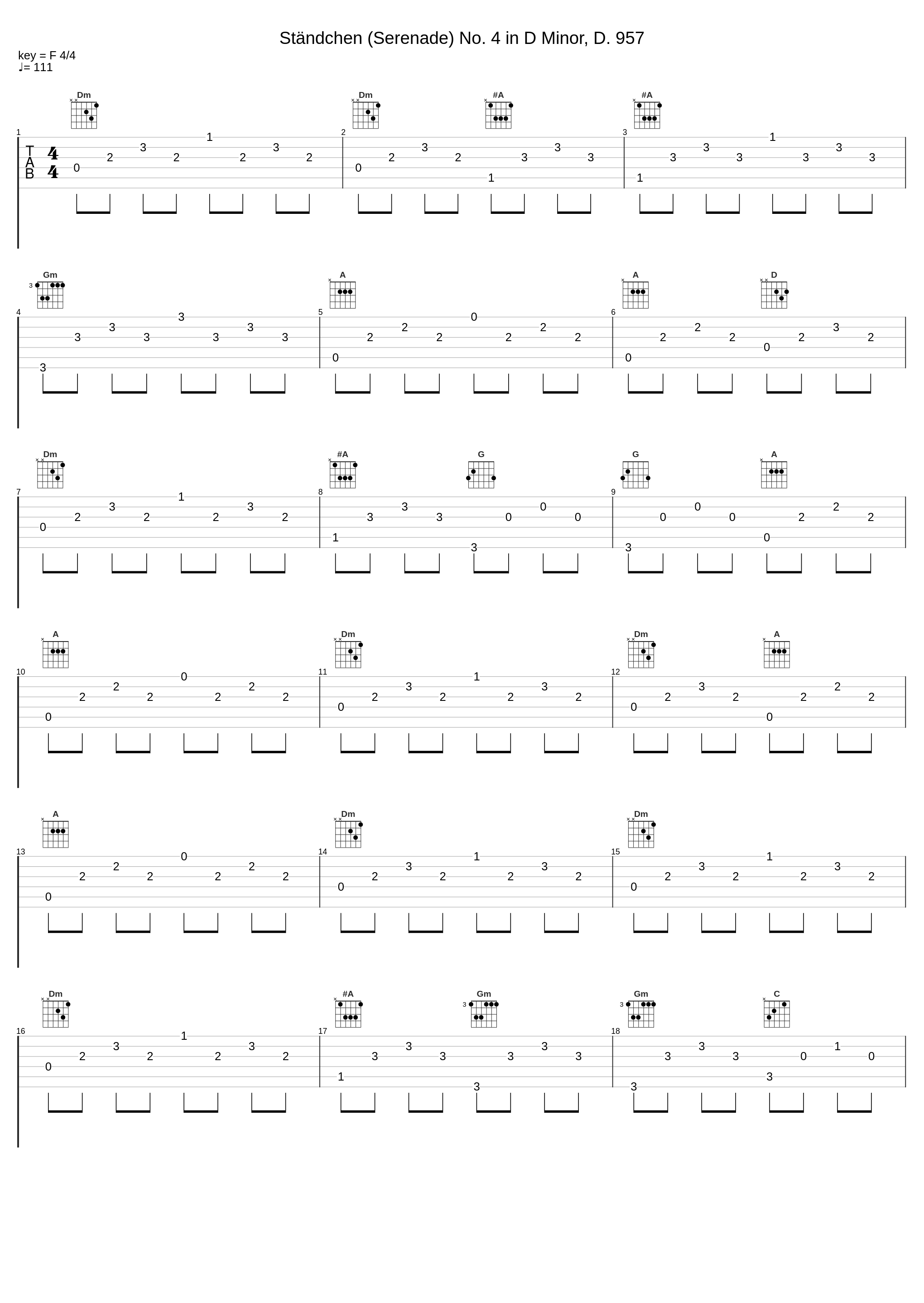 Ständchen (Serenade) No. 4 in D Minor, D. 957_JIN_1