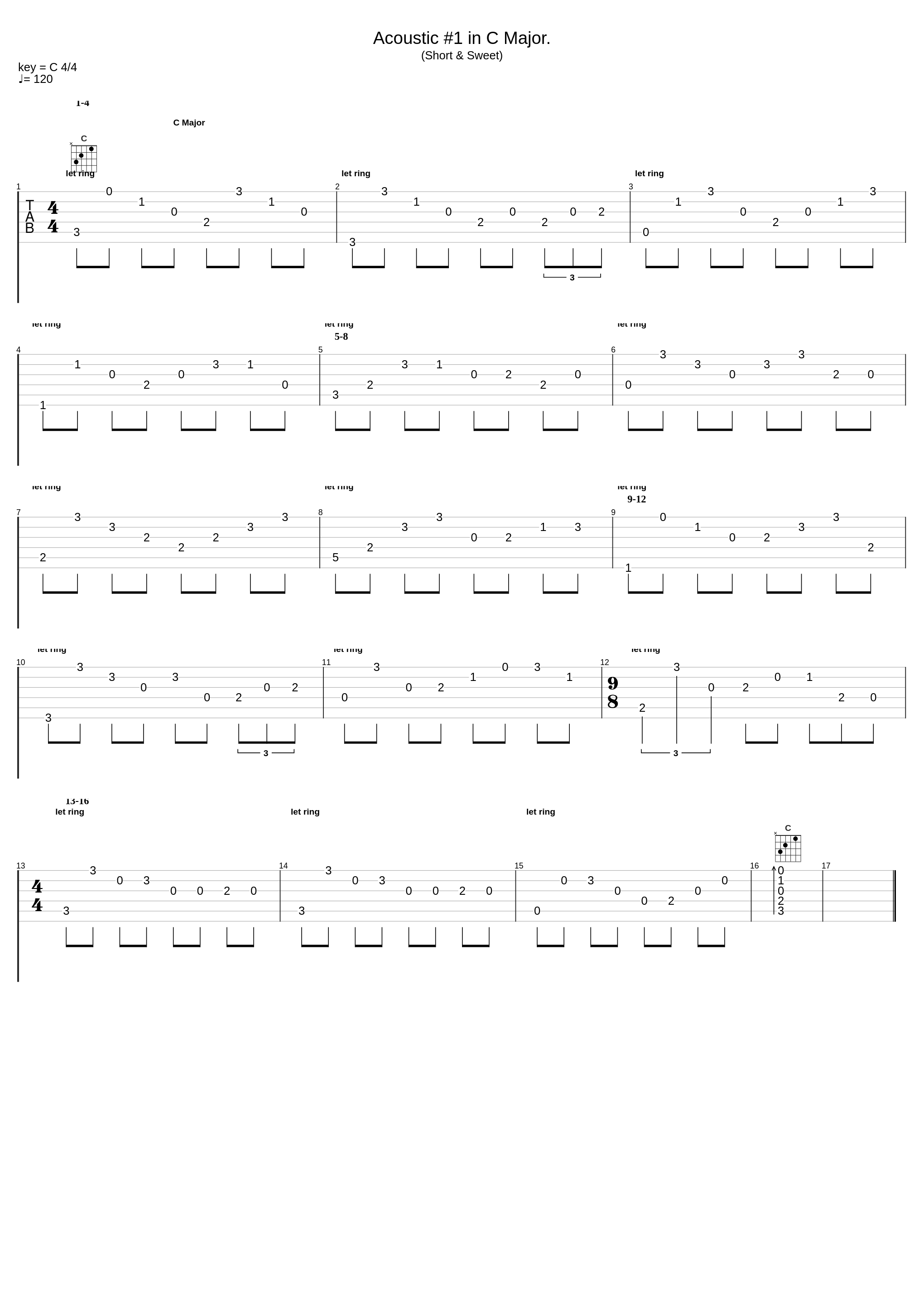 Acoustic #1 In C Major_Styxfan1186 Compositions_1
