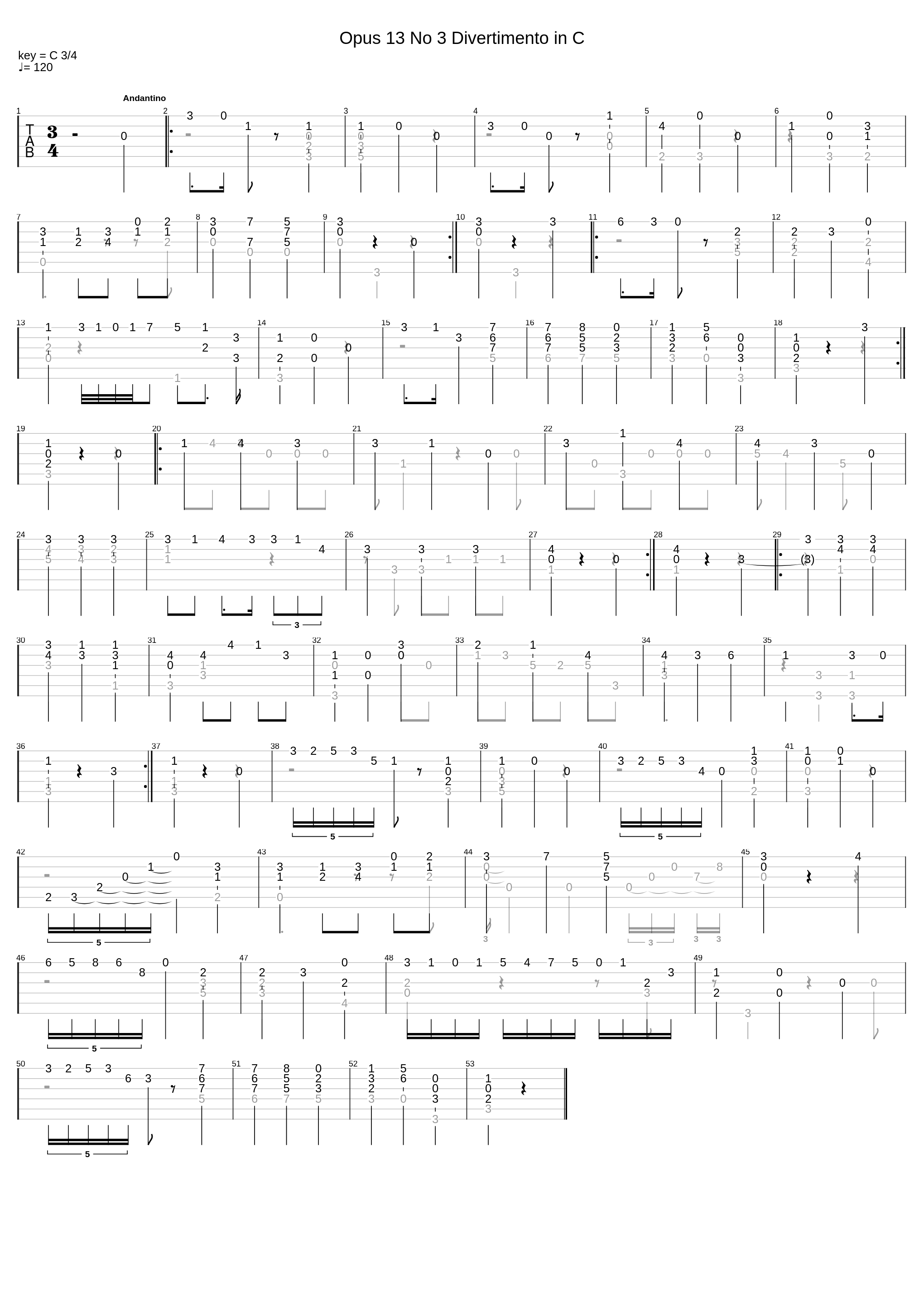 Opus 13 No 3 Divertimento In C_Fernando Sor_1