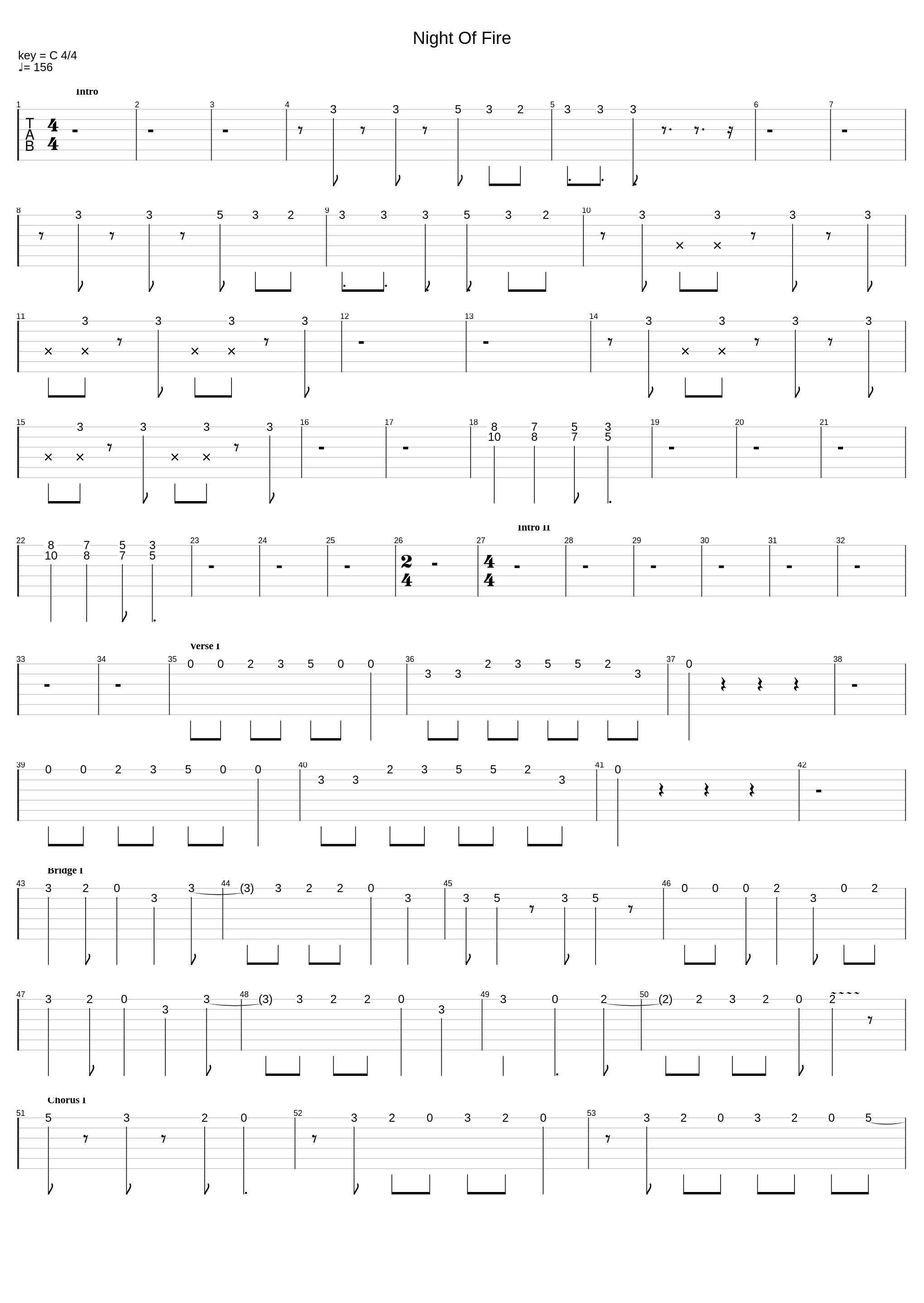 Night Of Fire (Guitar Arrangement)_Initial D_1