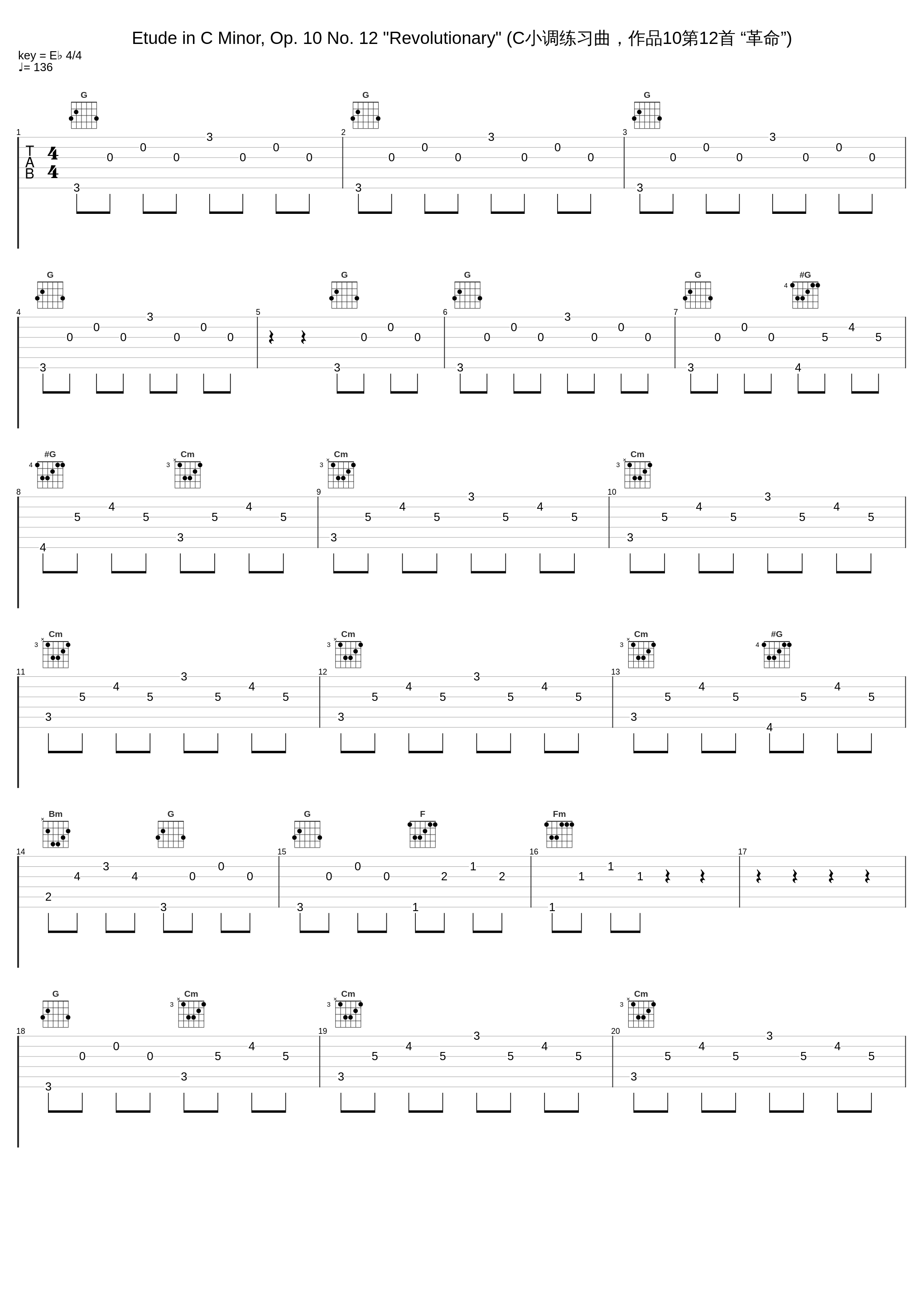 Etude in C Minor, Op. 10 No. 12 "Revolutionary" (C小调练习曲，作品10第12首 “革命”)_Michel Block_1