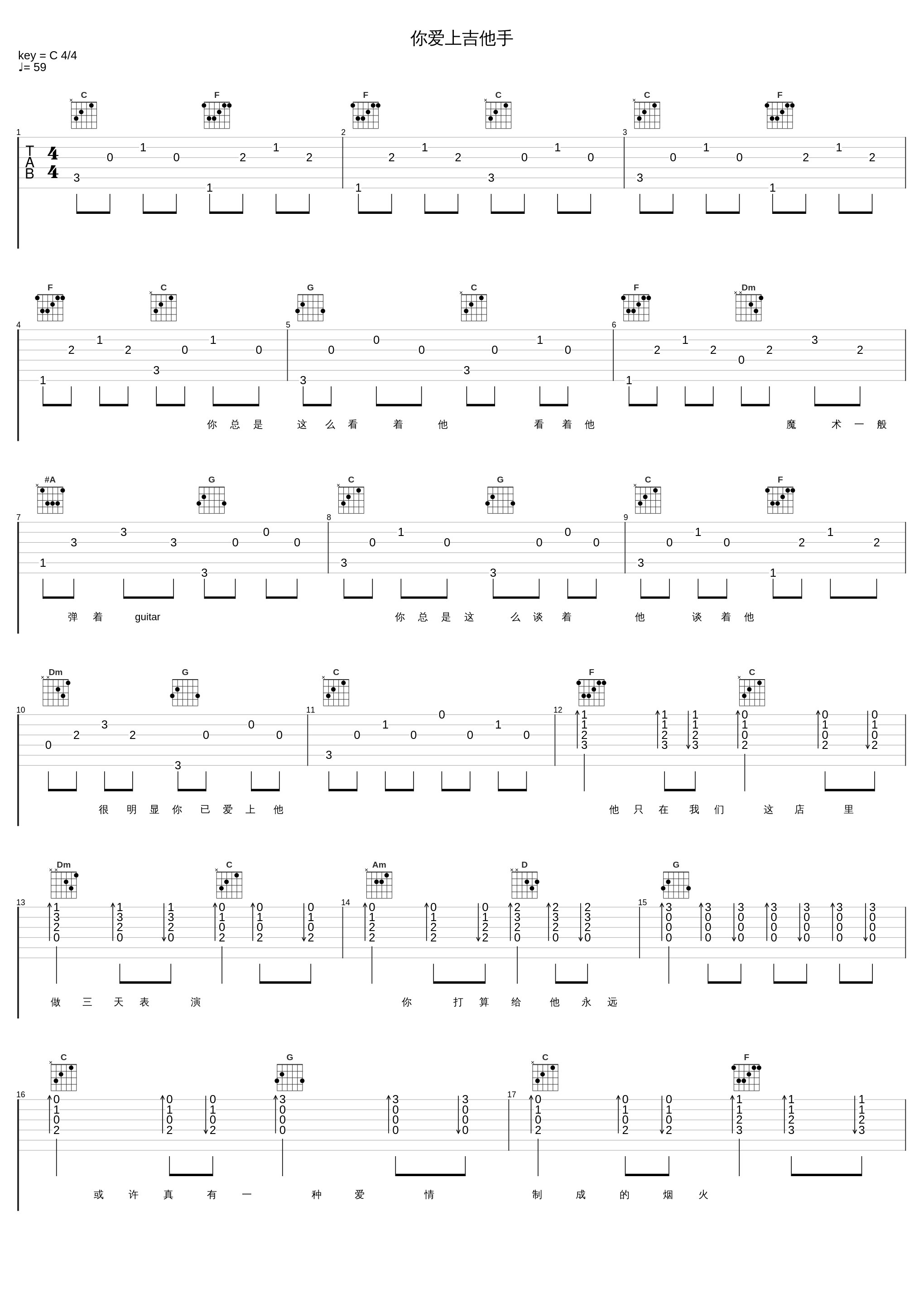 你爱上吉他手_梁汉文_1