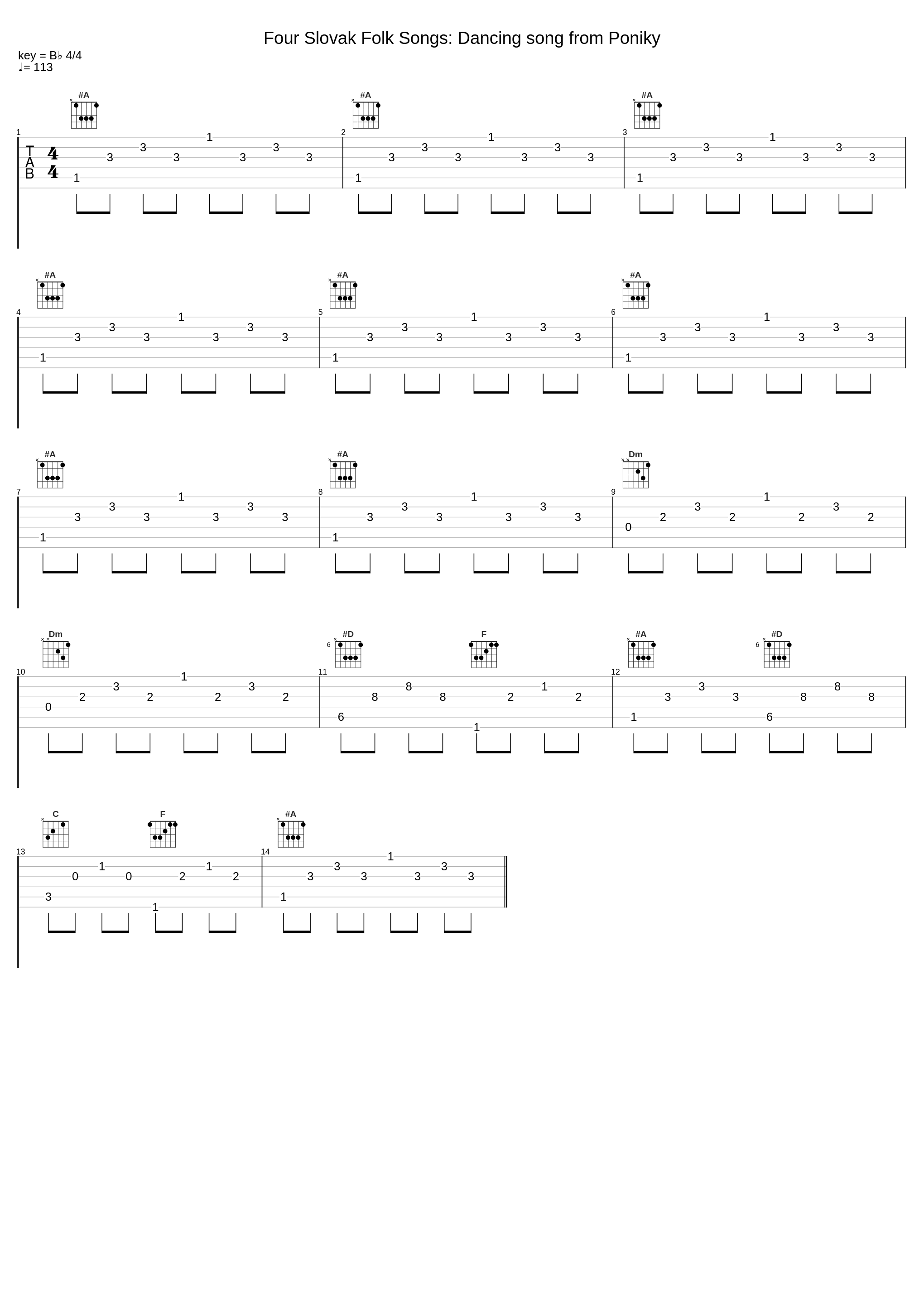 Four Slovak Folk Songs: Dancing song from Poniky_Studentenkoor Gica,Béla Bartók_1