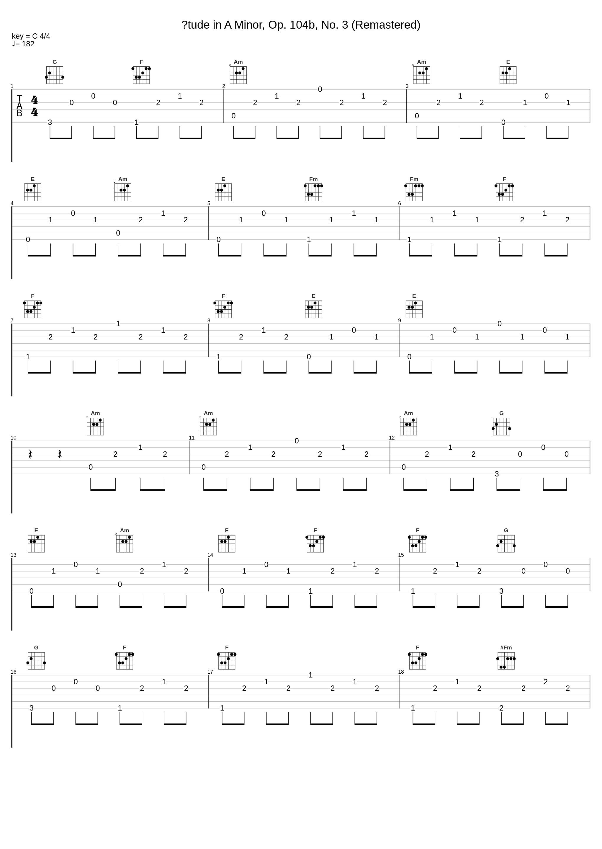 Étude in A Minor, Op. 104b, No. 3 (Remastered)_Vladimir Horowitz,Felix Mendelssohn_1