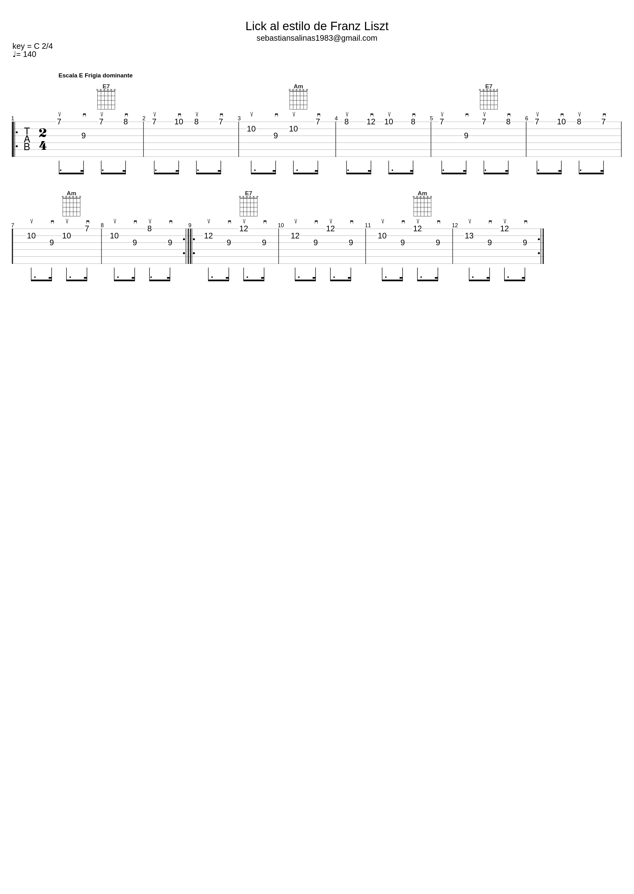 Franz Liszt Lick 1 - Tab by Sebastian Salinas - sebastiansalinasguitarra.com_Franz Liszt_1