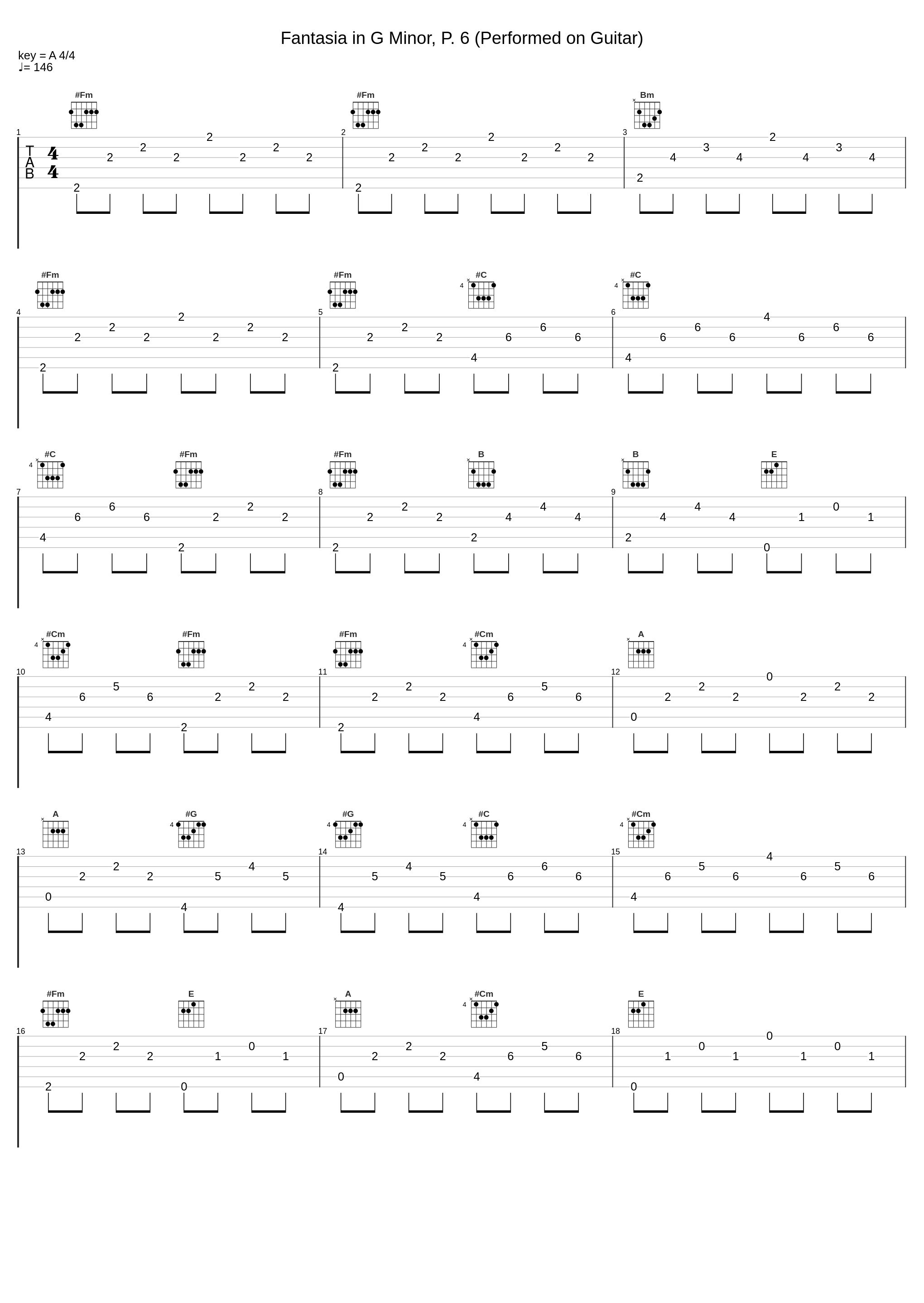 Fantasia in G Minor, P. 6 (Performed on Guitar)_Michael Butten_1