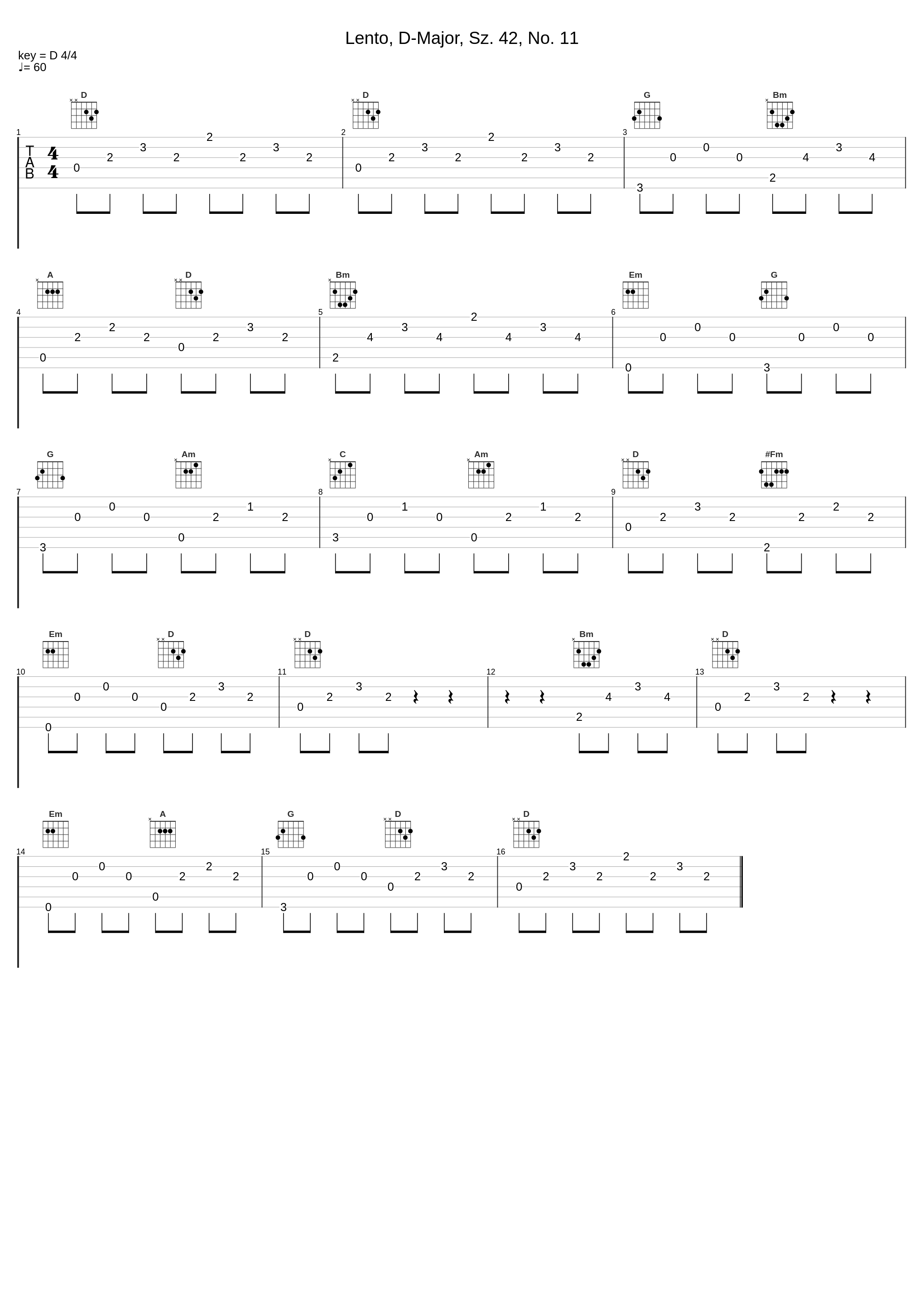 Lento, D-Major, Sz. 42, No. 11_Robert von Heeren,Béla Bartók_1
