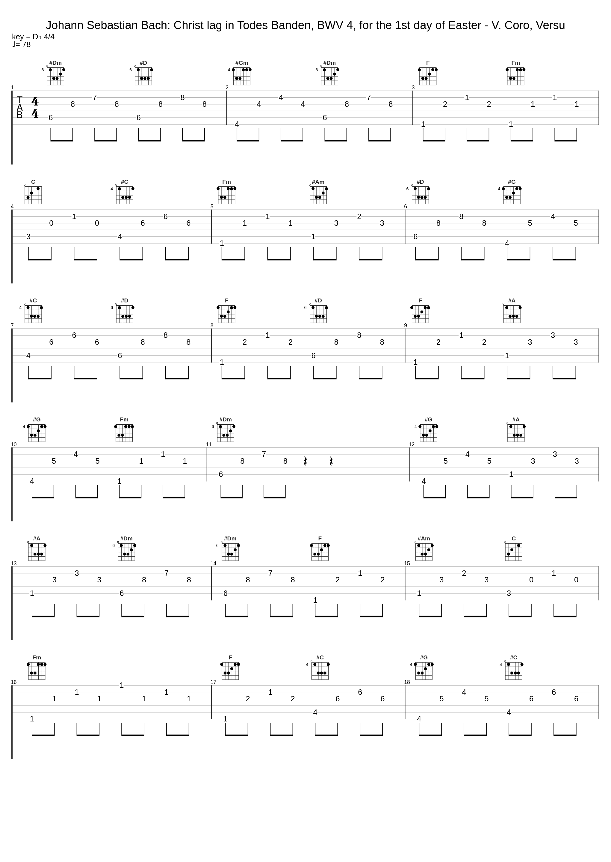 Johann Sebastian Bach: Christ lag in Todes Banden, BWV 4, for the 1st day of Easter - V. Coro, Versu_Johann Sebastian Bach_1