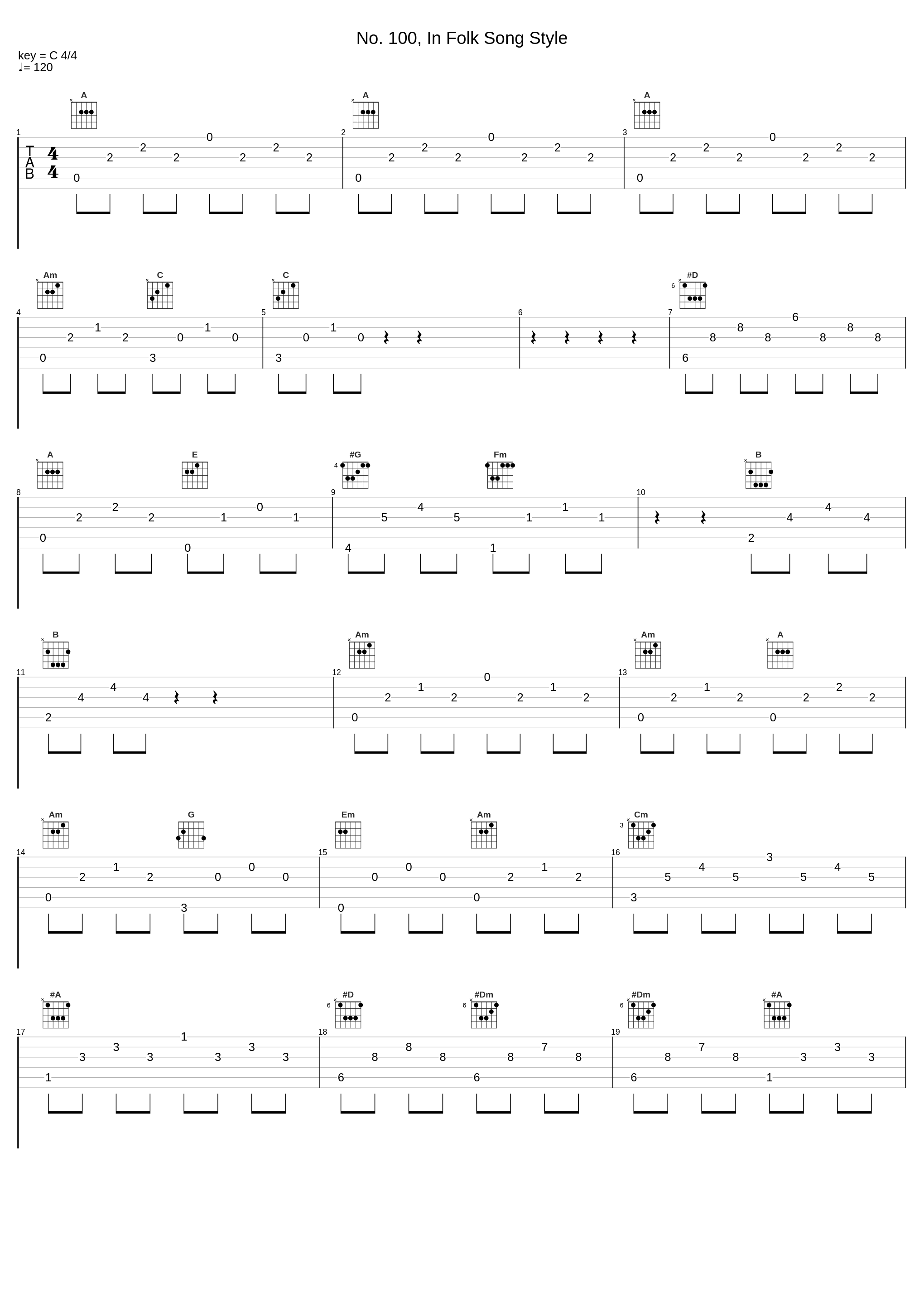 No. 100, In Folk Song Style_György Sándor,Béla Bartók_1