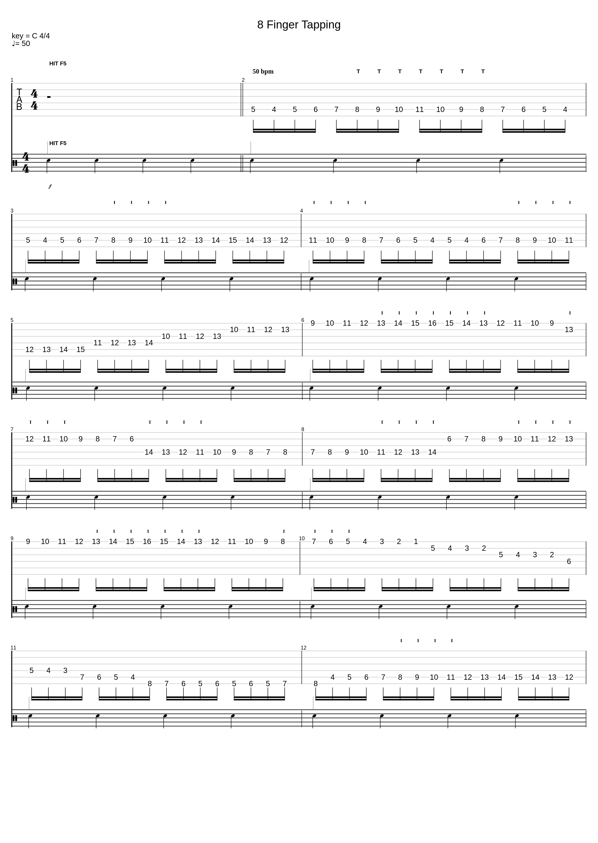 8 Finger Chromatic Scale Tapping_Misc. Scales_1