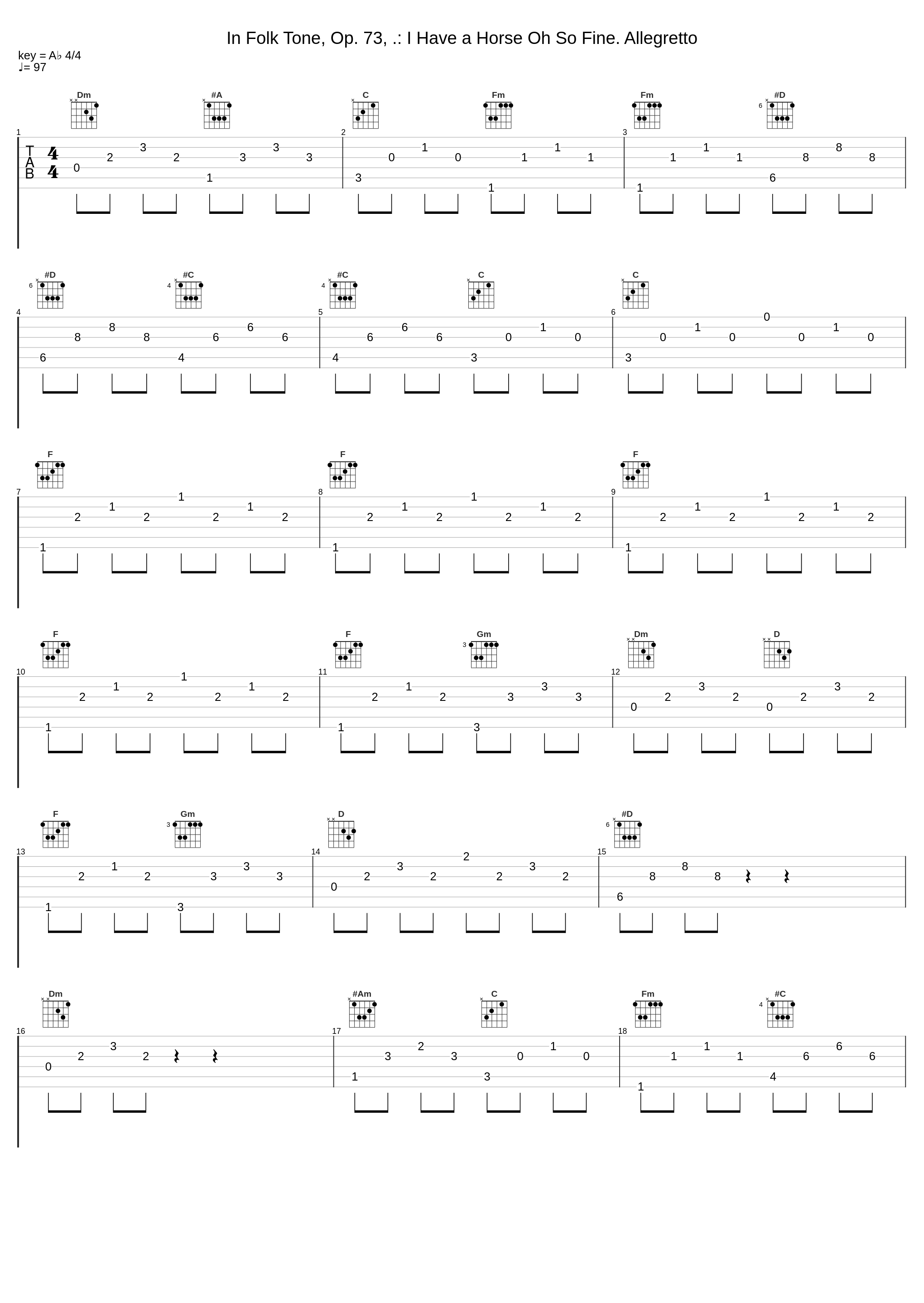 In Folk Tone, Op. 73, .: I Have a Horse Oh So Fine. Allegretto_Jindřich Jindrák,Alfréd Holeček,Antonín Dvořák_1