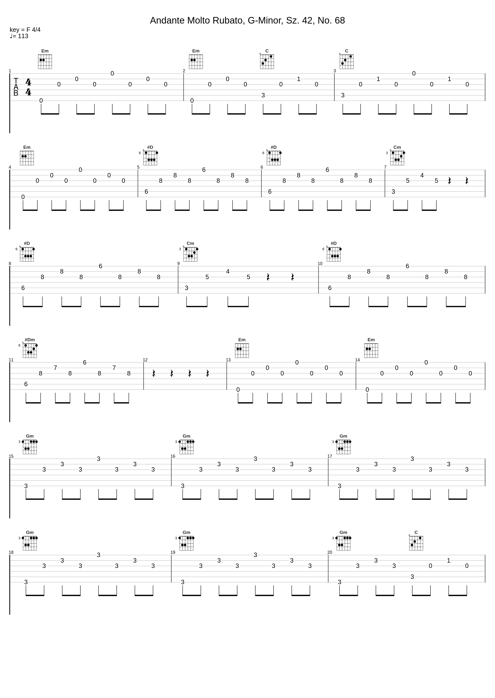 Andante Molto Rubato, G-Minor, Sz. 42, No. 68_Robert von Heeren,Béla Bartók_1